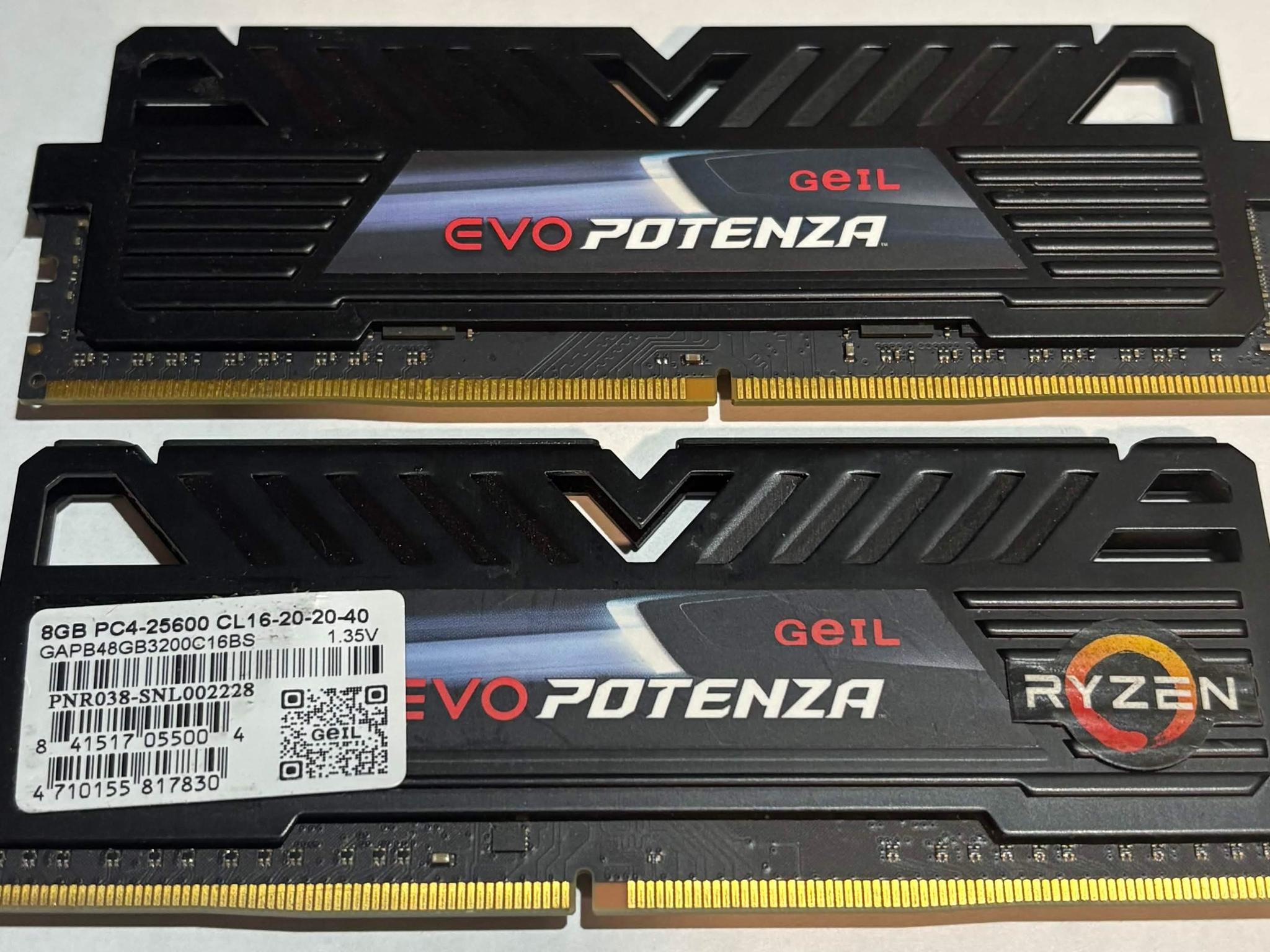 GeIL EVO Potenza 16GB (2x8GB) DDR4 3200MHz Gaming Memory Kit | Black | Tested Working