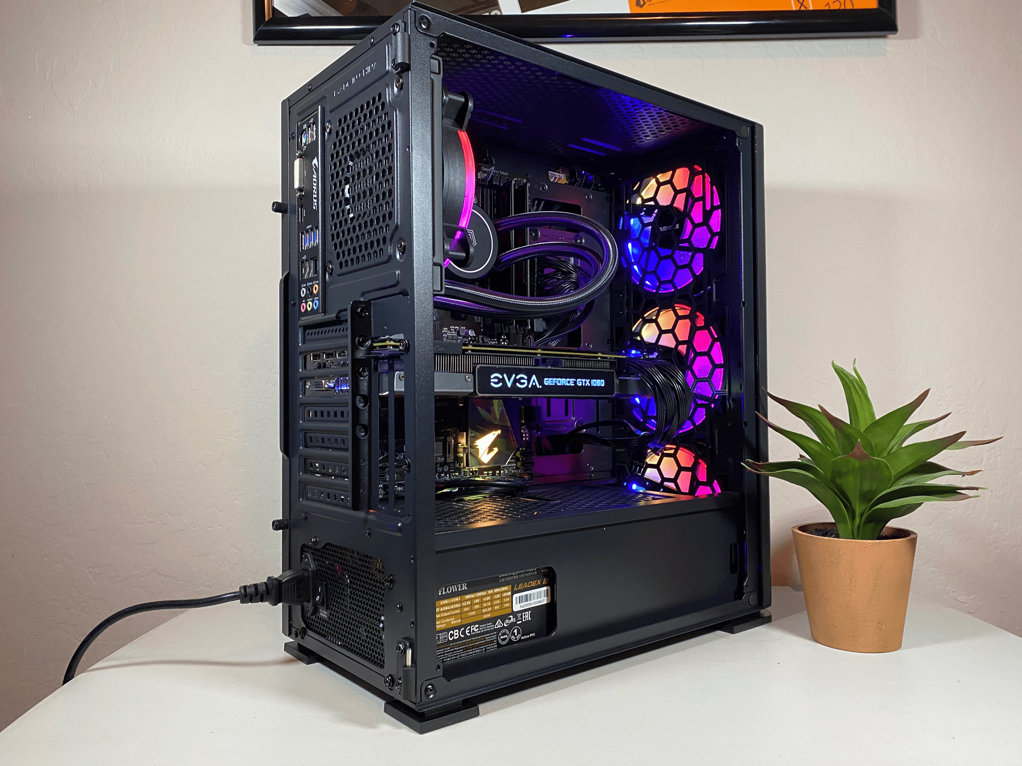 Custom Built High End Ryzen 5 Nvidia 1080 RGB Water Cooled Gaming PC Computer