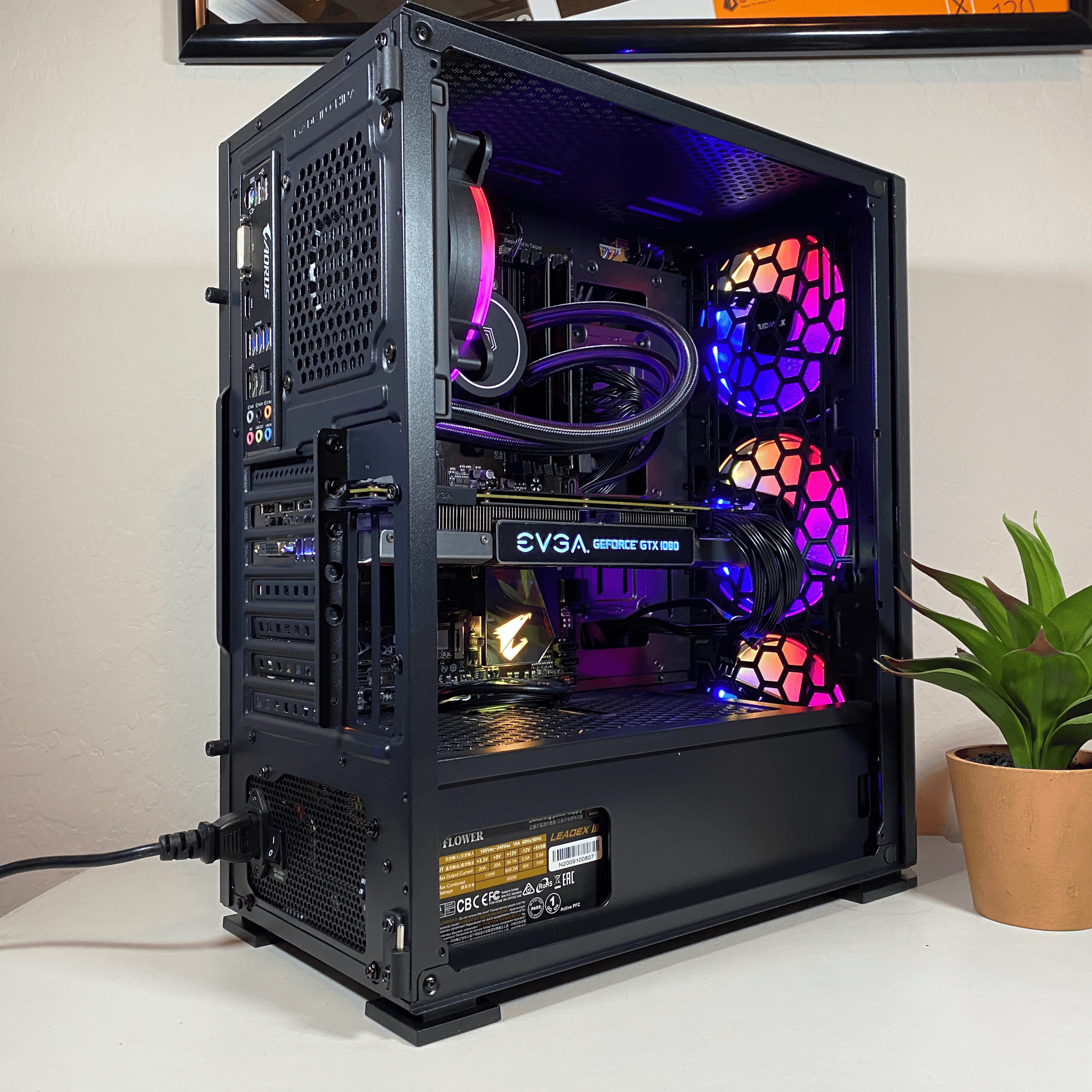 Custom Built High End Ryzen 5 Nvidia 1080 RGB Water Cooled Gaming PC Computer