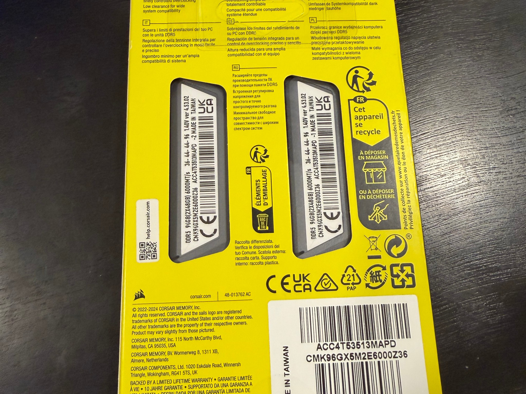 Corsair Vengeance DDR5 96GB 6000MHz