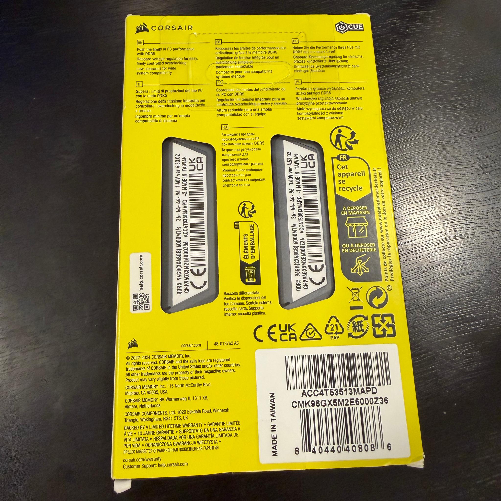 Corsair Vengeance DDR5 96GB 6000MHz