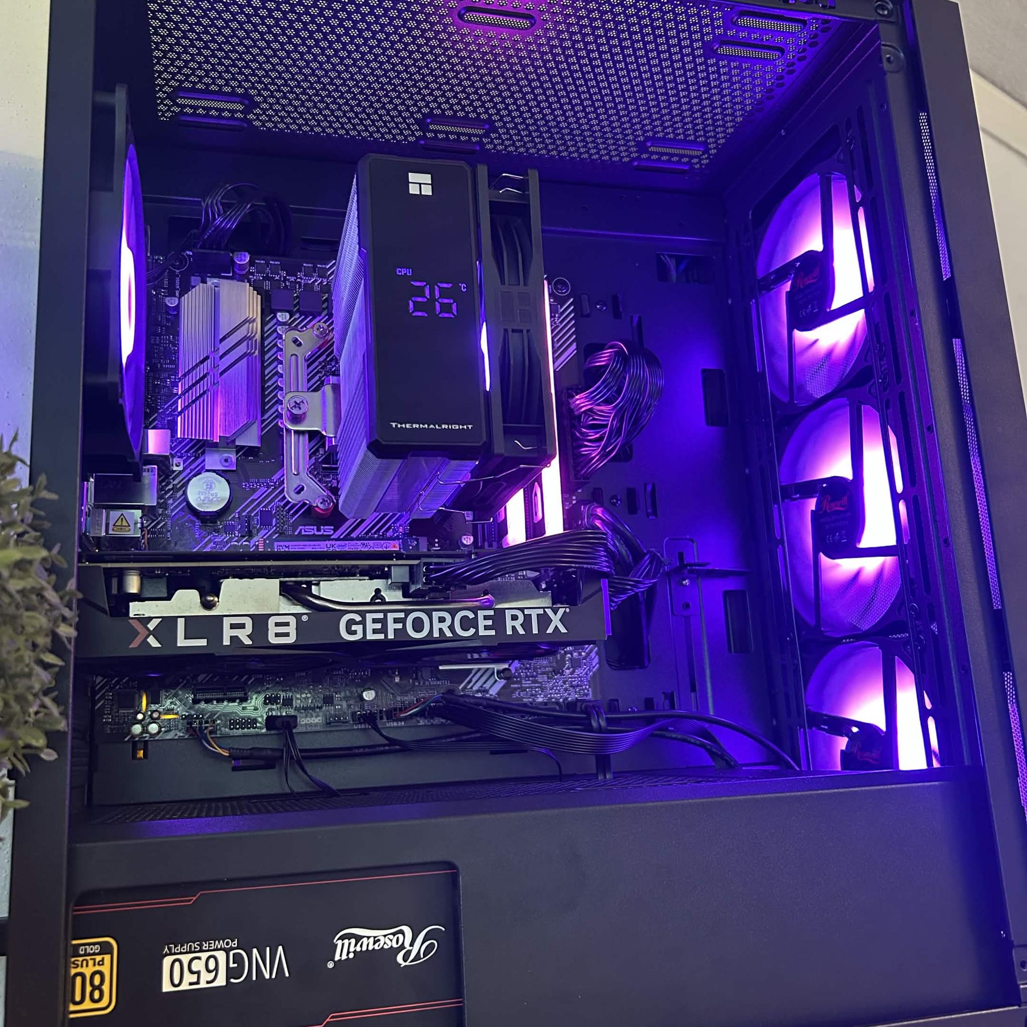 Gaming PC - GeForce RTX 4060 - Ryzen 5 5500 - 16GB RGB RAM - 1TB SSD Storage - WiFi & Bluetooth