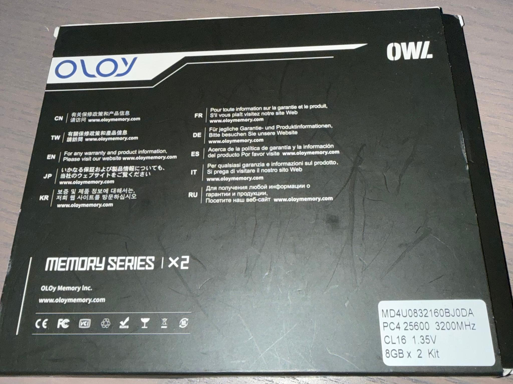 OLOy OWL 16GB (8GBx2) DDR4 3200MHz RAM (MD4U0832160BJ0DA B)