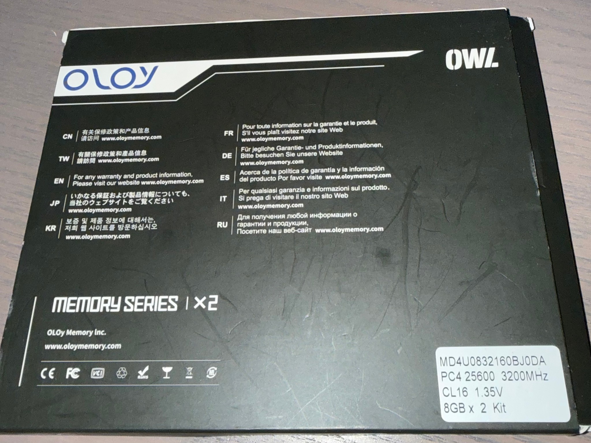 OLOy OWL 16GB (8GBx2) DDR4 3200MHz RAM (MD4U0832160BJ0DA B)
