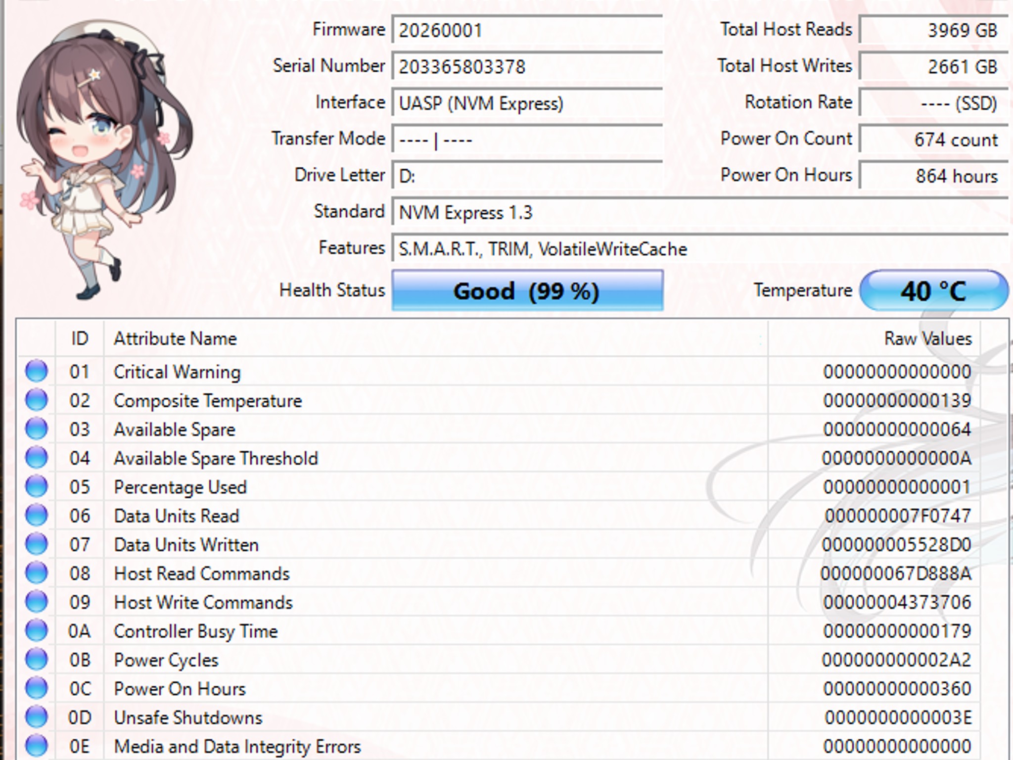 WD SN520 128GB NVMe SSD Tested Working 99% Health Low Hours