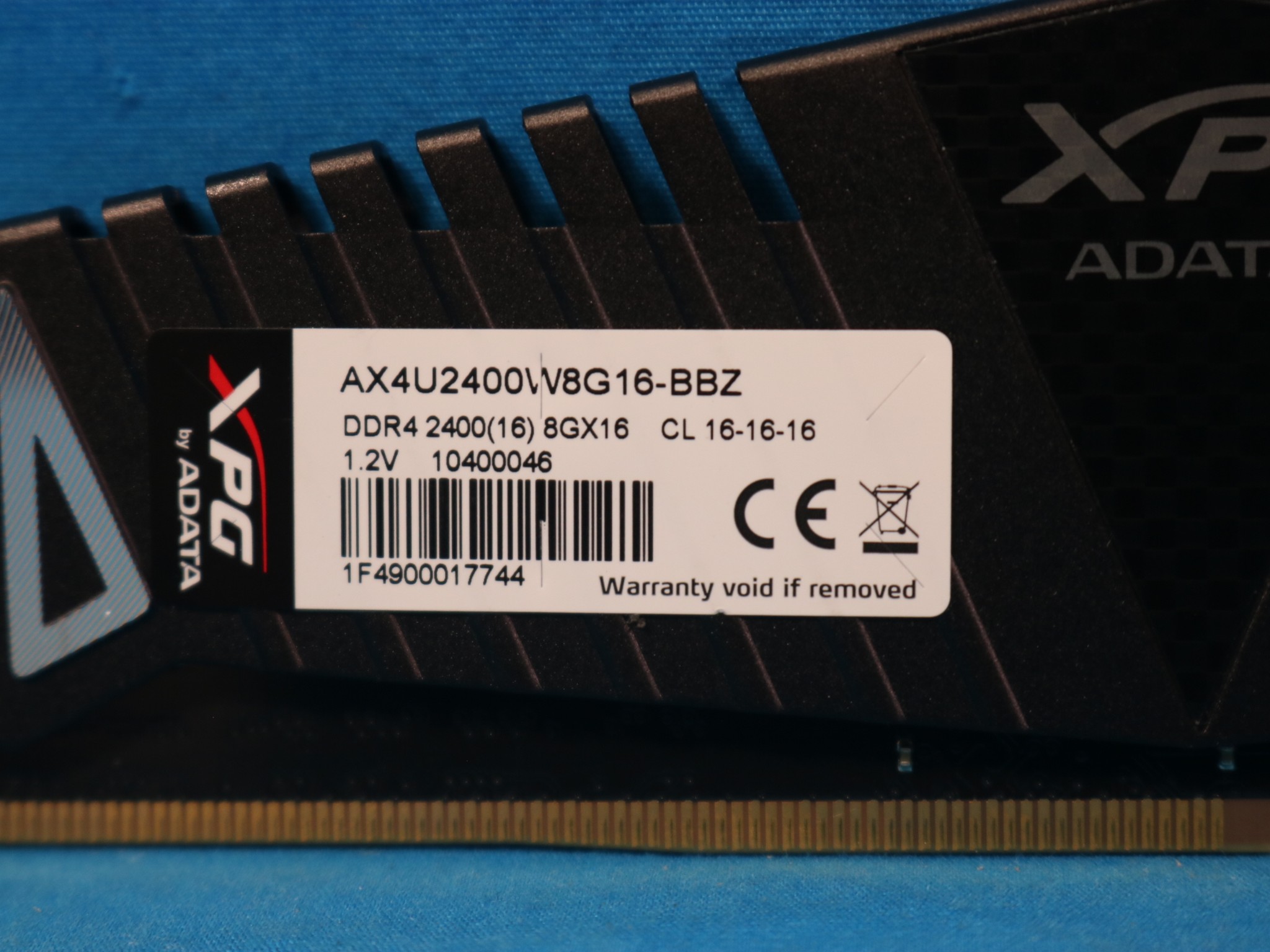 ADATA XPG Z1 16GB (2x8GB) DDR4 2400MHz CL16 1.2V Desktop RAM AX4U2400W8G16-BBZ