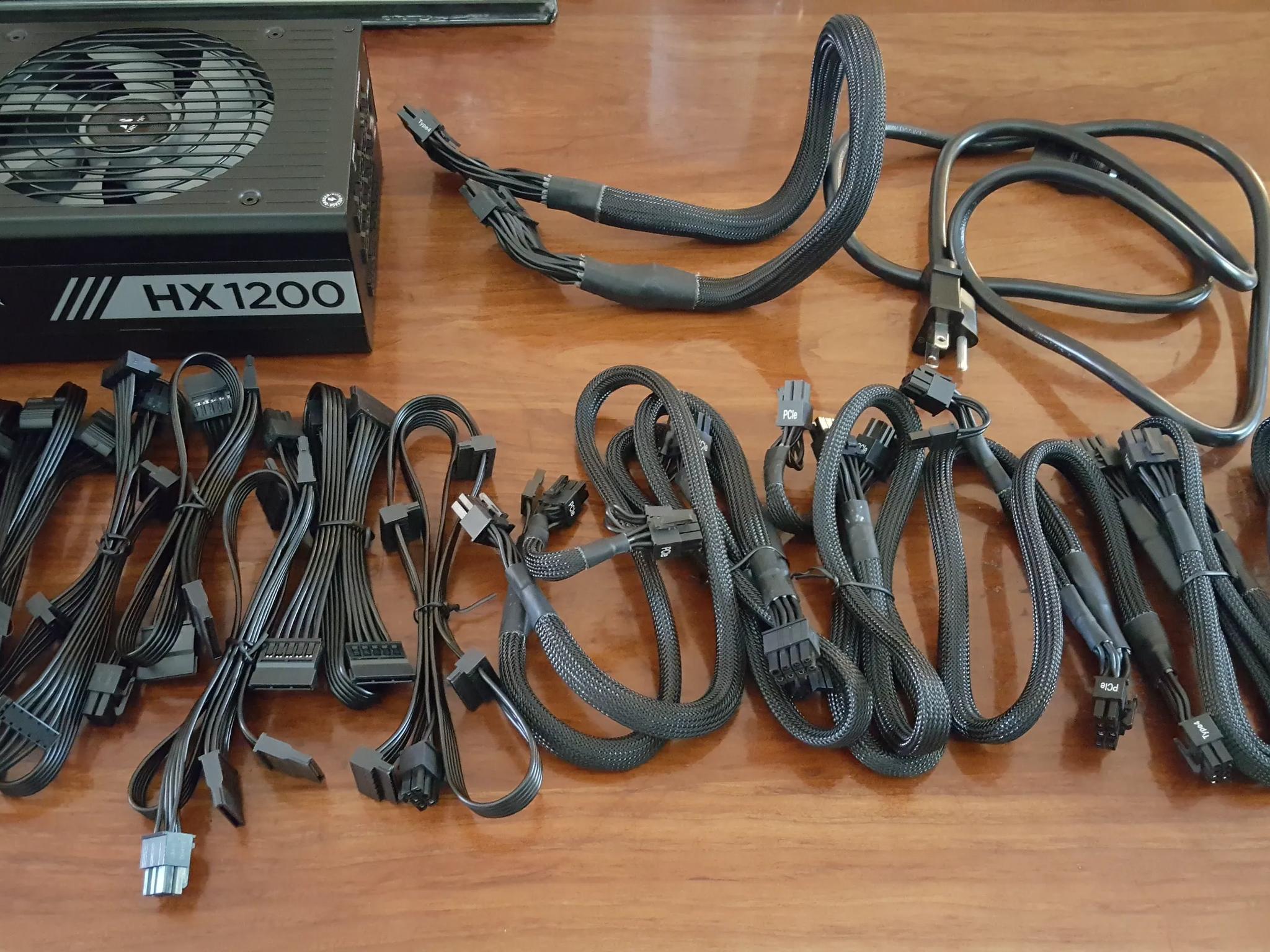 Corsair HX1200 Power Supply | 80+ Platinum (Open box, Includes everything)