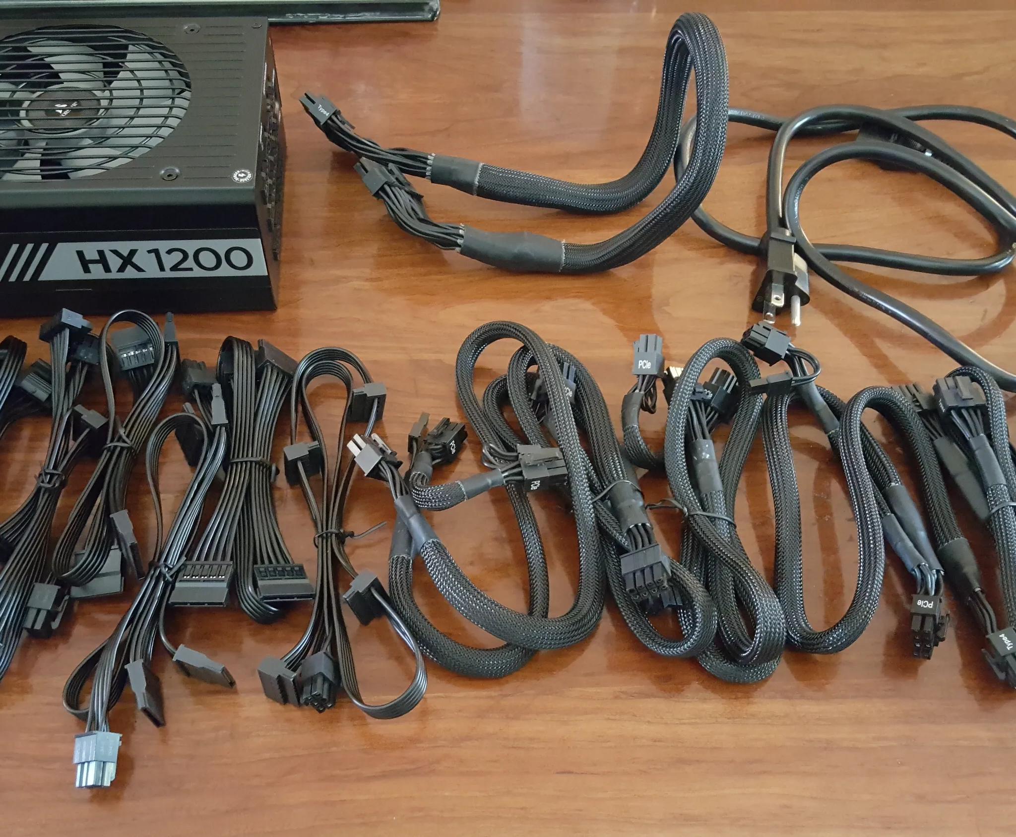 Corsair HX1200 Power Supply | 80+ Platinum (Open box, Includes everything)