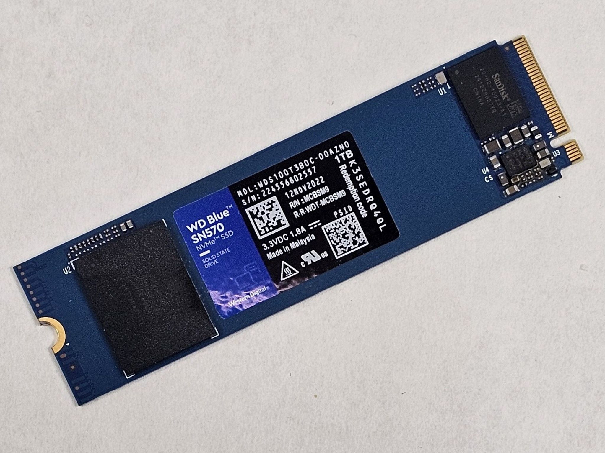 1TB NVMe M.2 SSD WD Blue SN570 Gen3