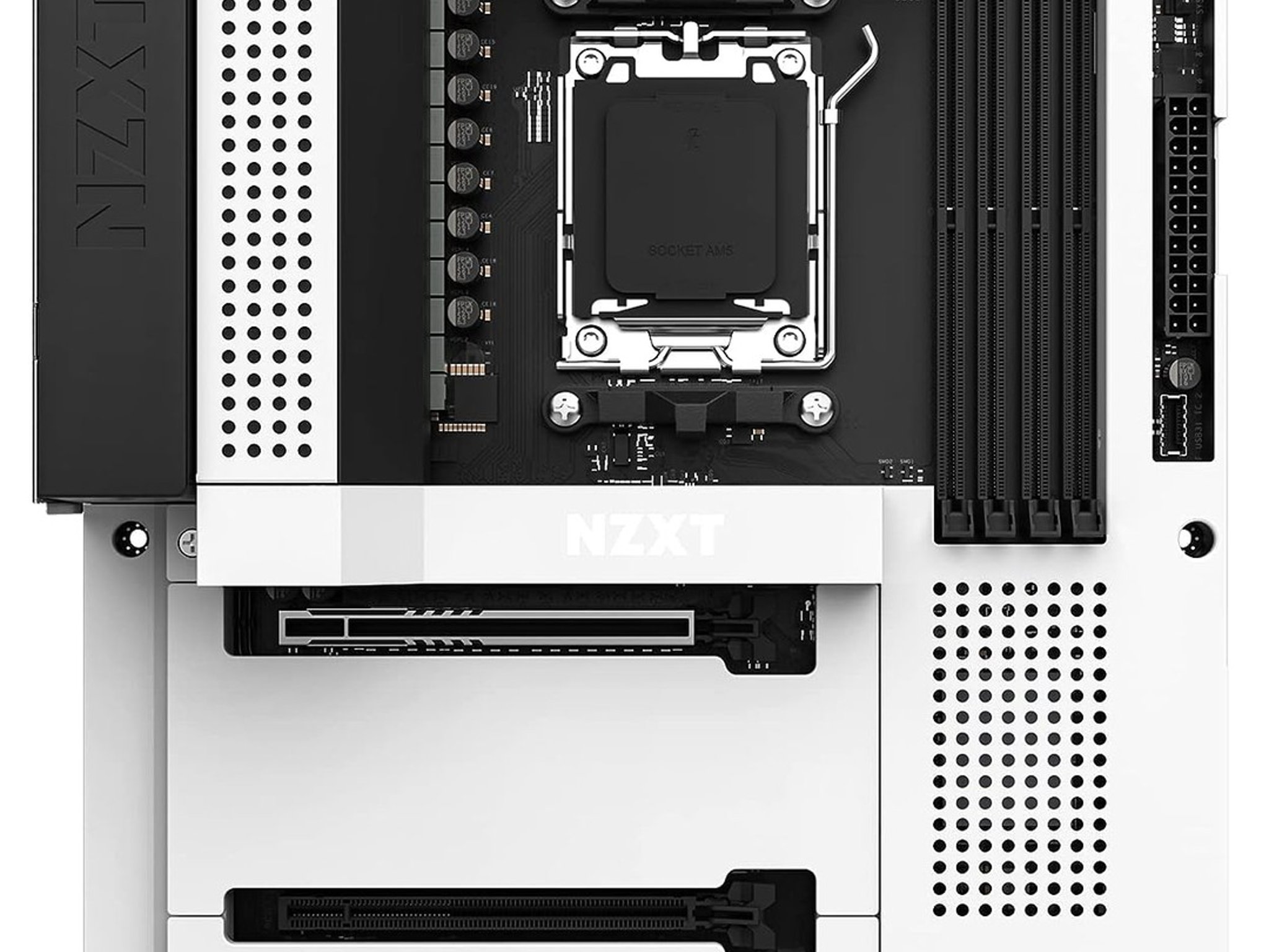 NZXT N7-B65XT-W1 AMD AM5 B650 ATX Desktop Motherboard White