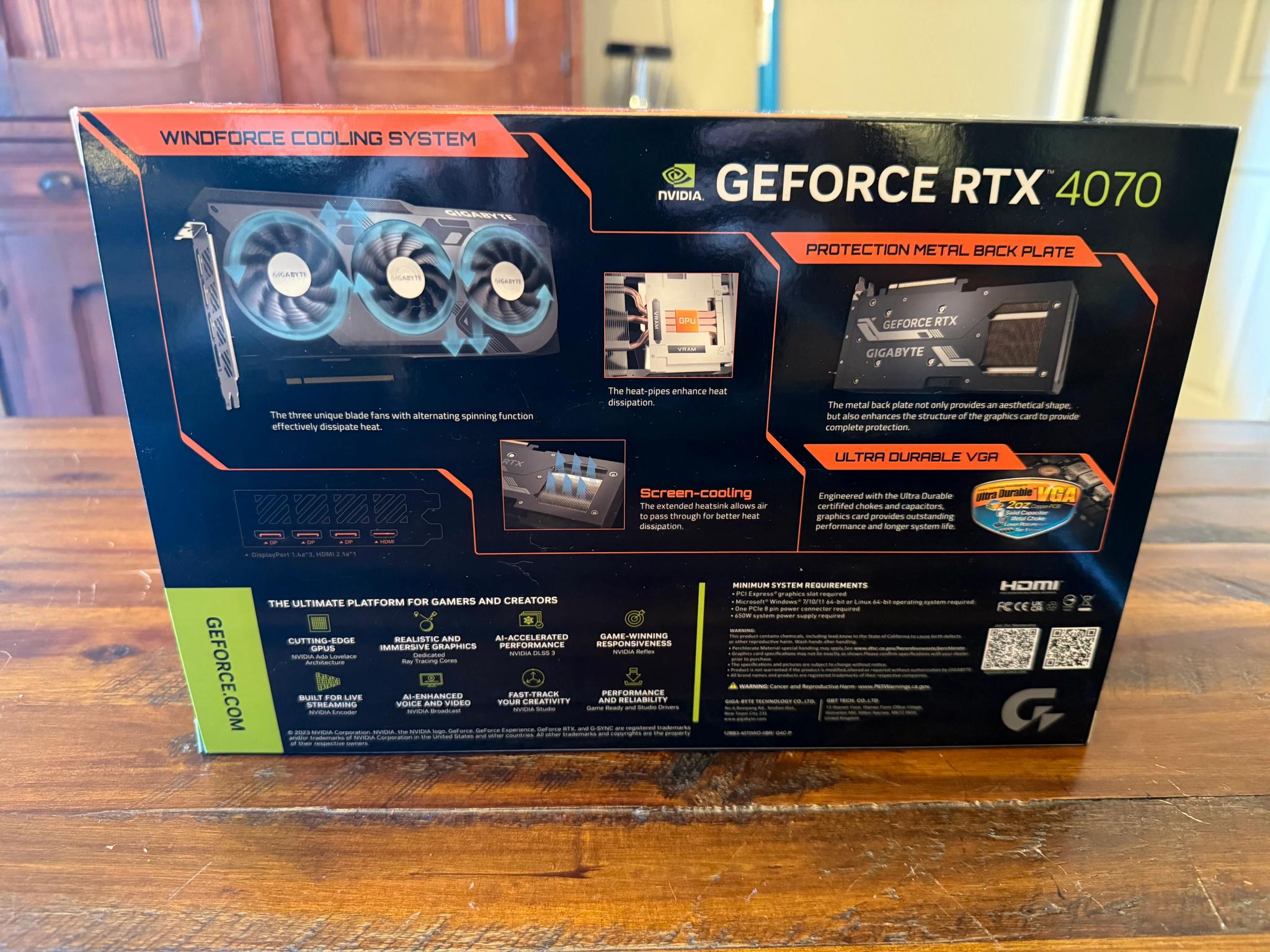 Gigabyte RTX 4070 Graphics Card