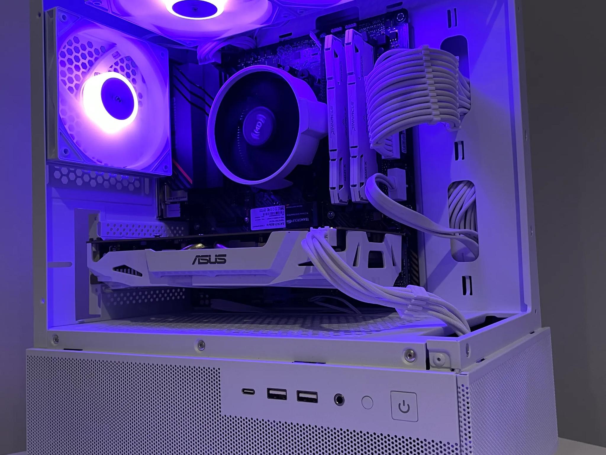 White Custom Gaming PC, Ryzen 5 5500, GTX 1060 6GB, 1TB Nvme, 16 GB RAM