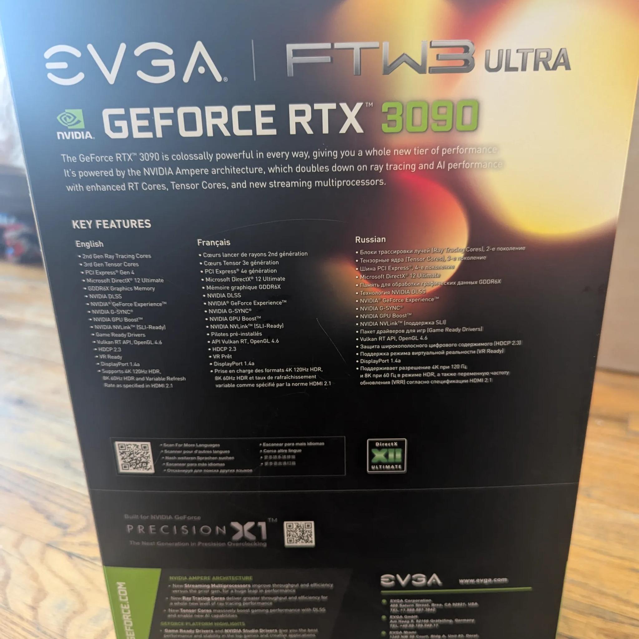 EVGA GeForce RTX 3090 FTW3 ULTRA 24GB vRAM GAMING Video Card  Excelent Condition