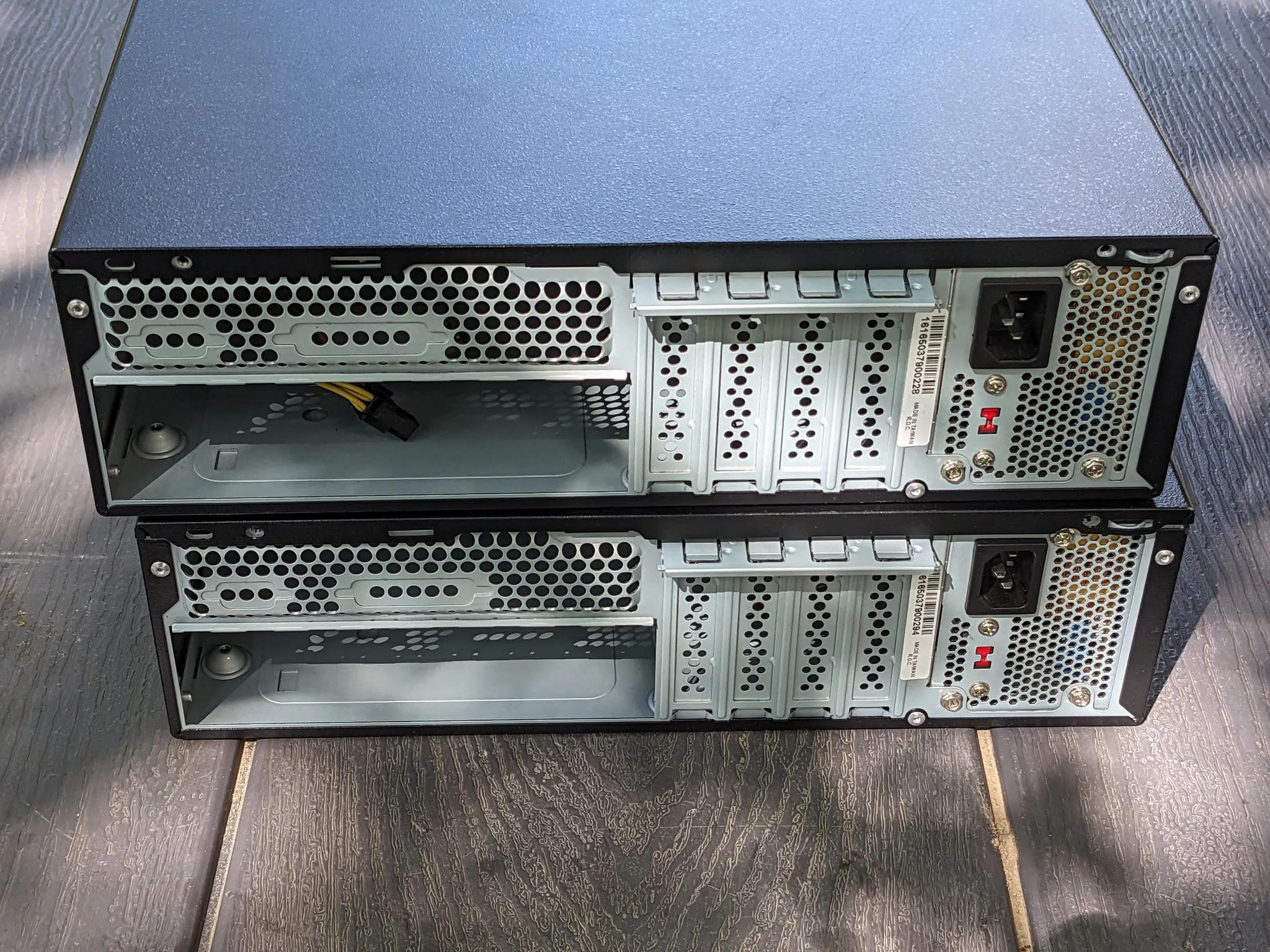 Two Slim PC cases! Both w/ 300W PSU and case fan! And, there is more: One optical drive!