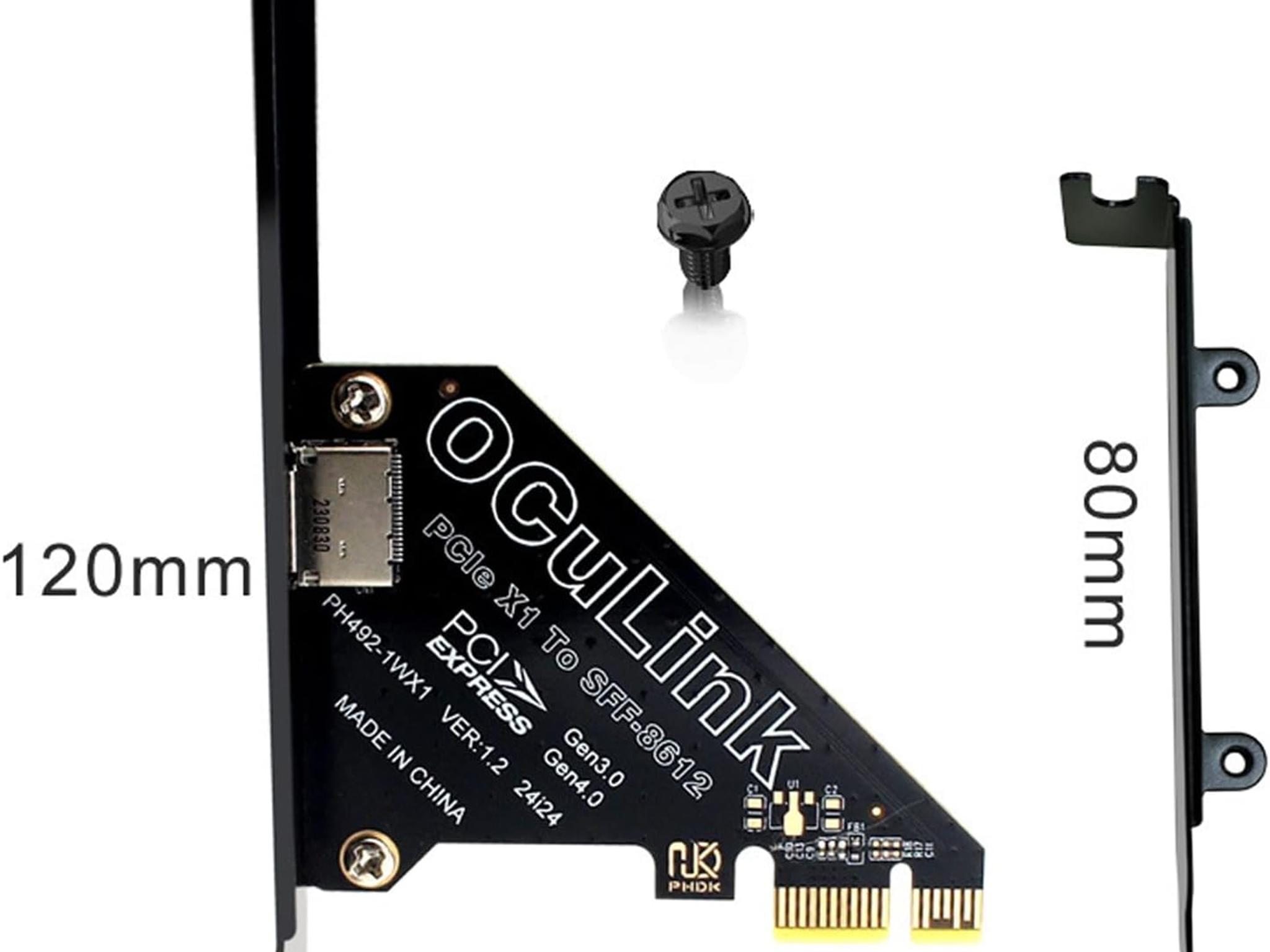 PCIe 4.0 x4 64Gbps Compatible with OCuLink SFF-8612 SFF-8611 External GPU eGPU Mini PC DP