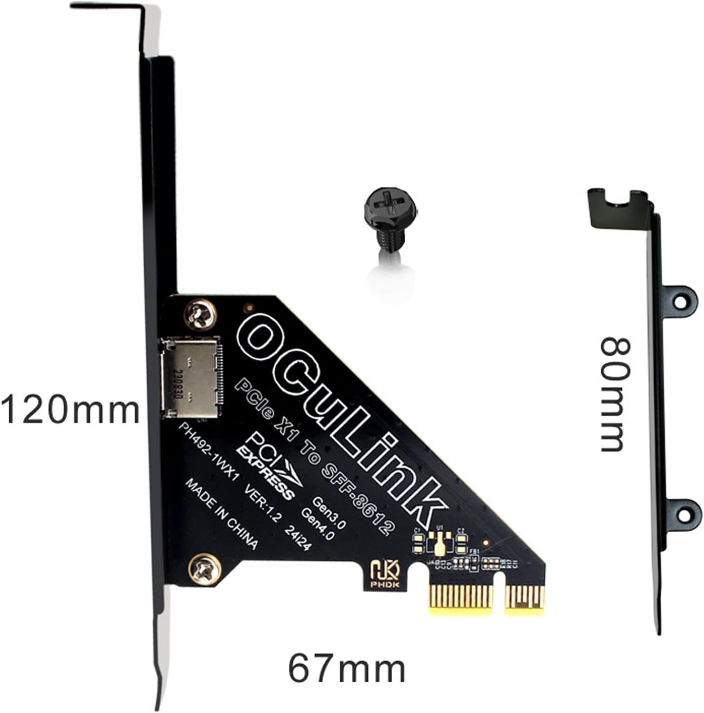 PCIe 4.0 x4 64Gbps Compatible with OCuLink SFF-8612 SFF-8611 External GPU eGPU Mini PC DP