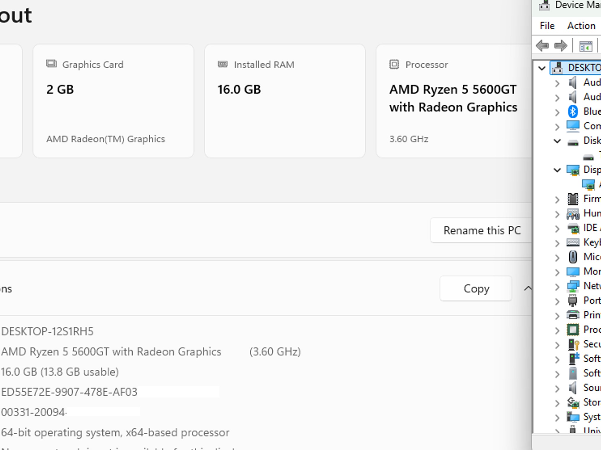 AMD Ryzen 5 5600GT Gaming PC Radeon Vega 7 Graphics ASUS B550M-A B550 Thermaltake Versa H18 Case