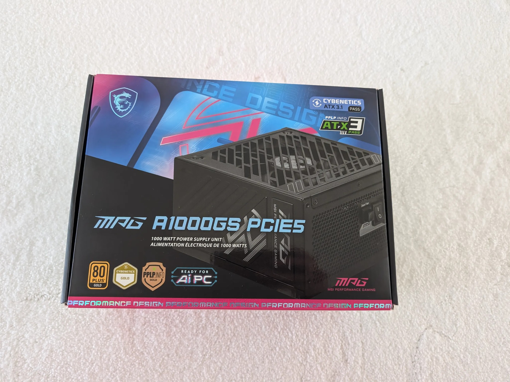 MPG A1000GS PCIE5 1000W Power Supply