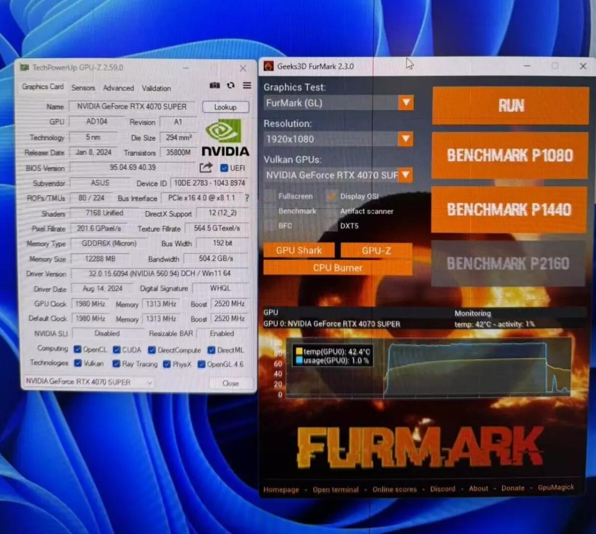 ASUS DUAL-RTX4070S-12G Dual GeForce 4070 SUPER OC Edition 12GB GDDR6X GPU