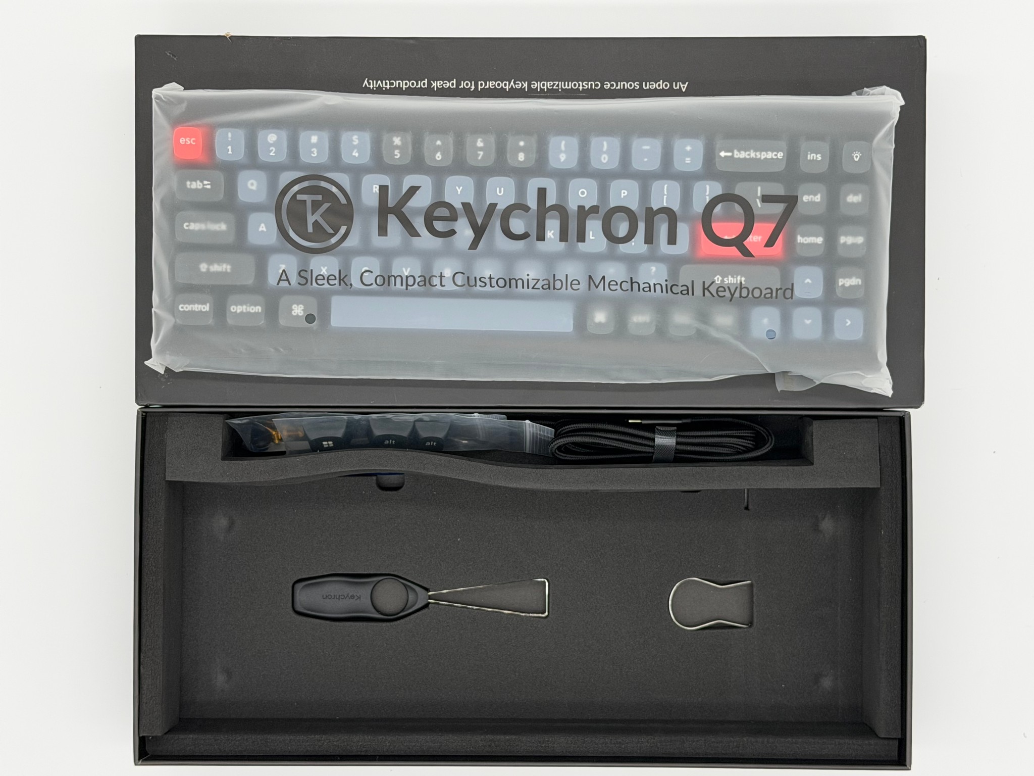 Keychron Q7 QMK Mechanical Keyboard Gateron G Pro Blue/Carbon Black