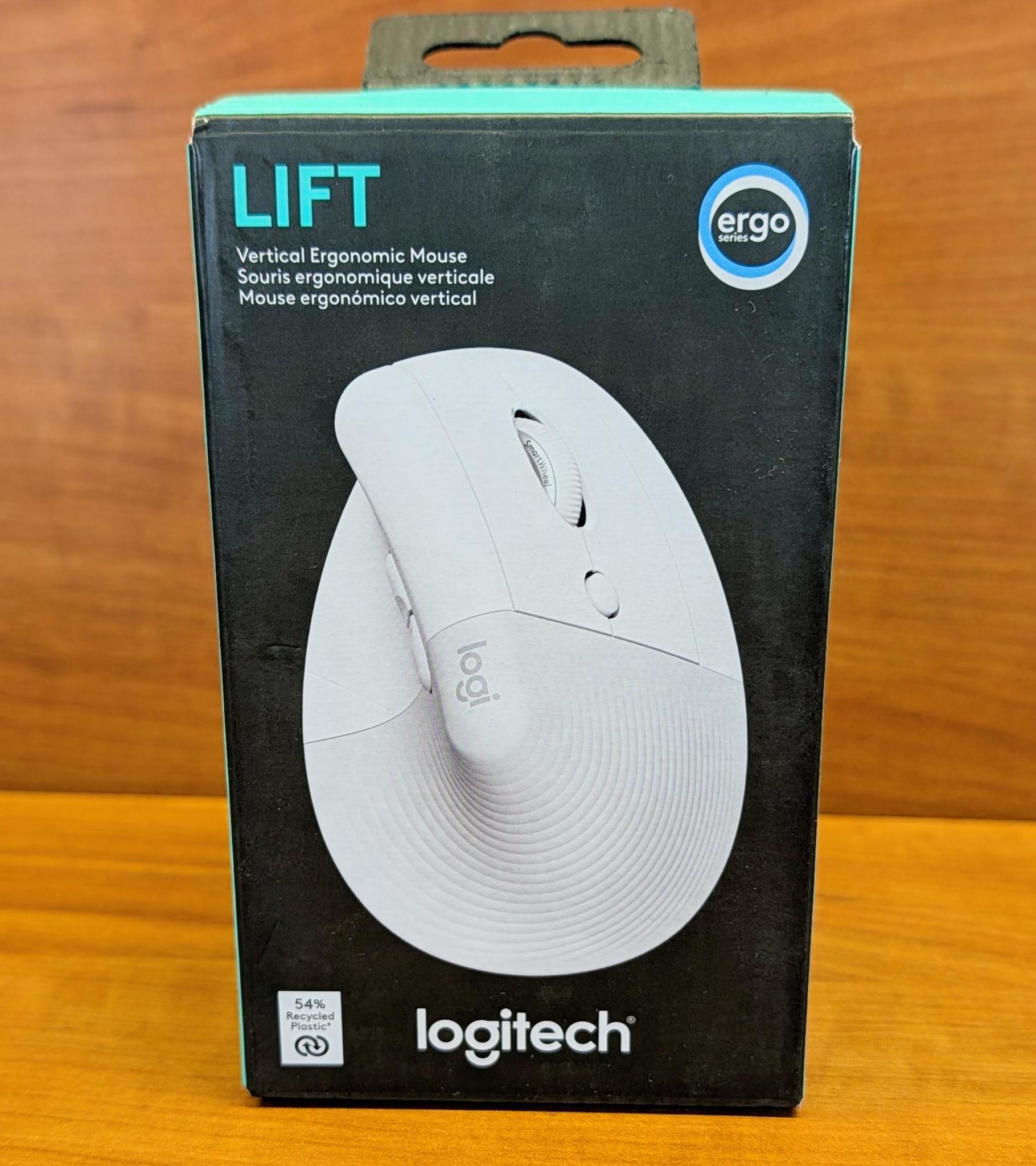 Logitech Lift Vertical Ergonomic Mouse Off-White right-handed