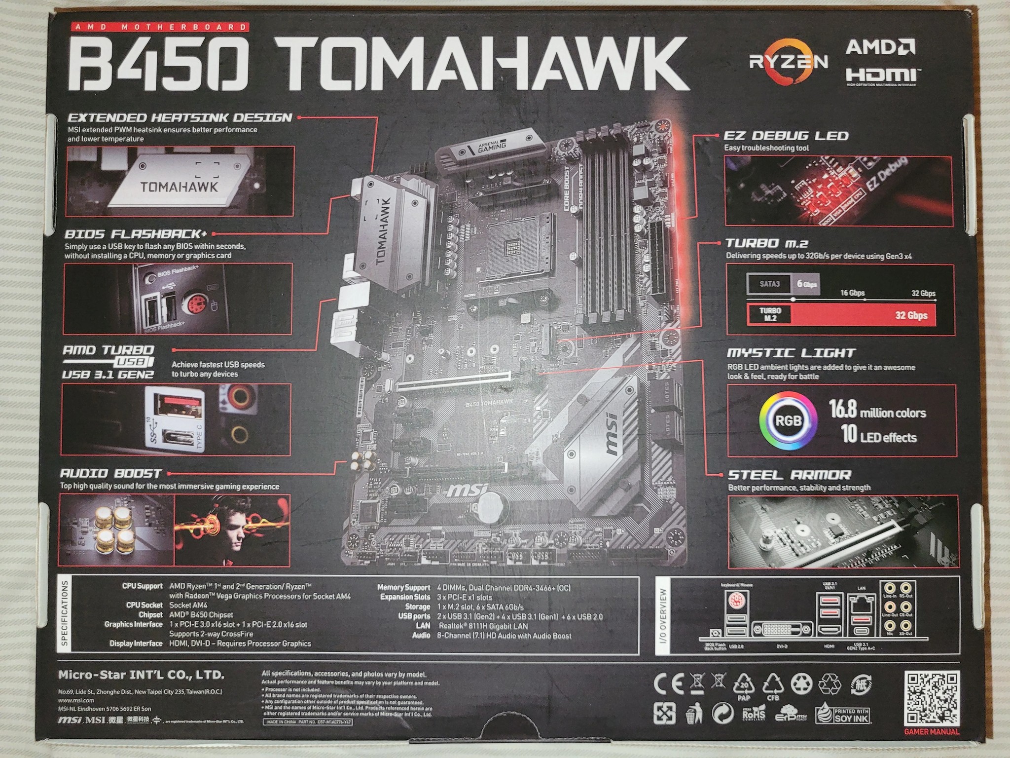 MSI B450 Tomahawk AM4 DDR4