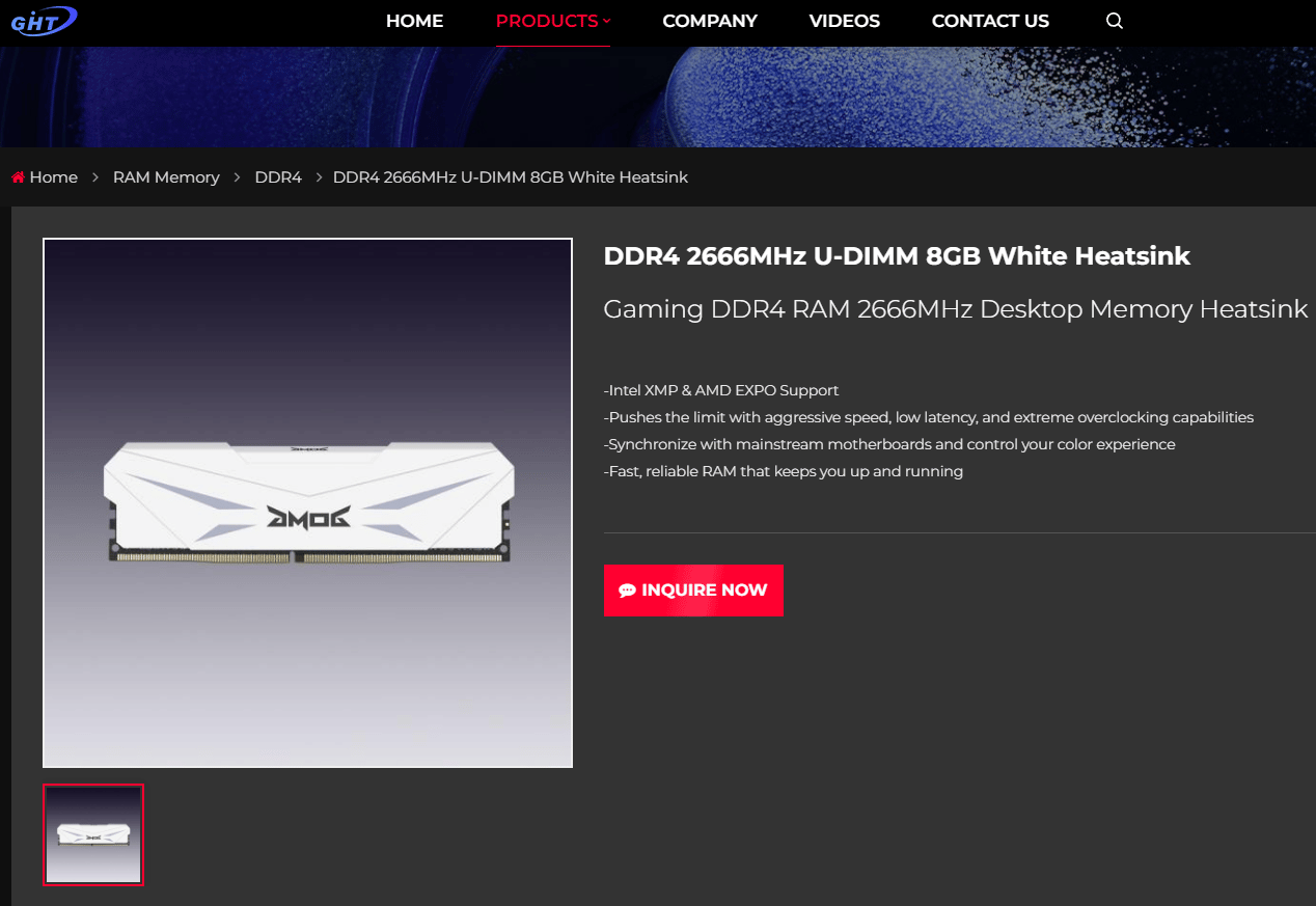 GMOG (Golden Memory of Gamer) White DDR4 32GB (2 x 16GB) 2666MHz