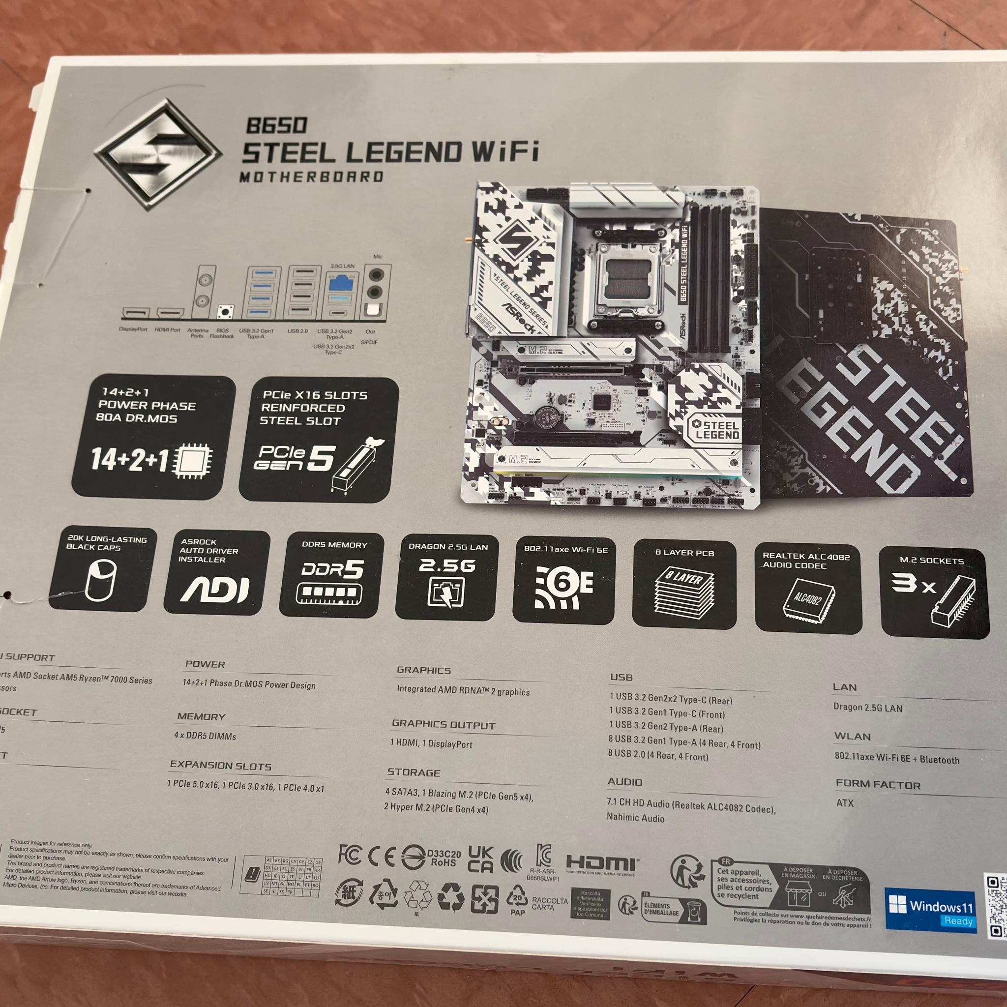 ASRock B650 Steel Legend WiFi | AMD AM5 motherboard (for Ryzen 9000/8000/7000 CPUs)