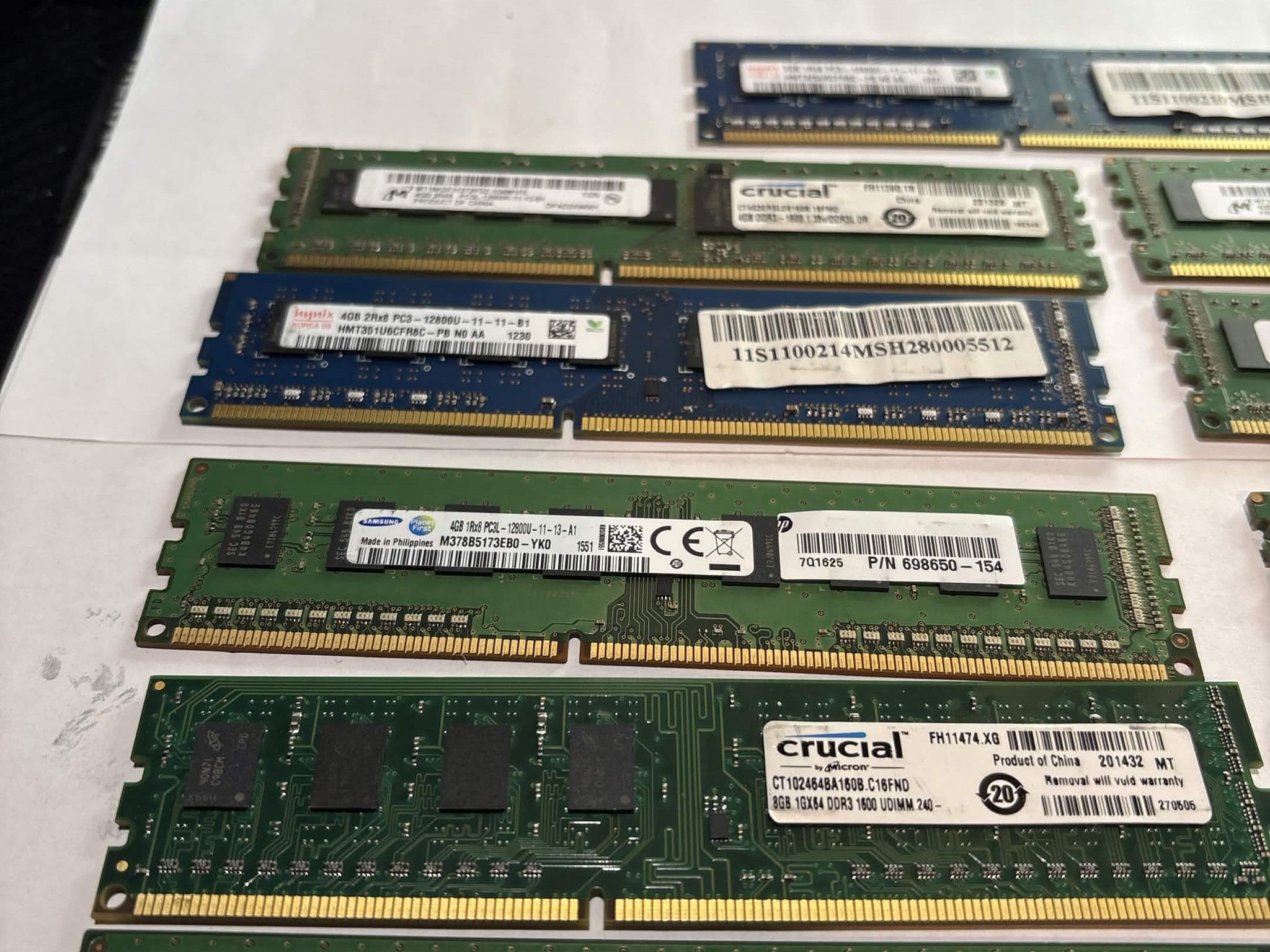 Mixed DDR3 DDR4 RAM Lot Crucial Ballistix XPG Tested Working Bundle (NM)