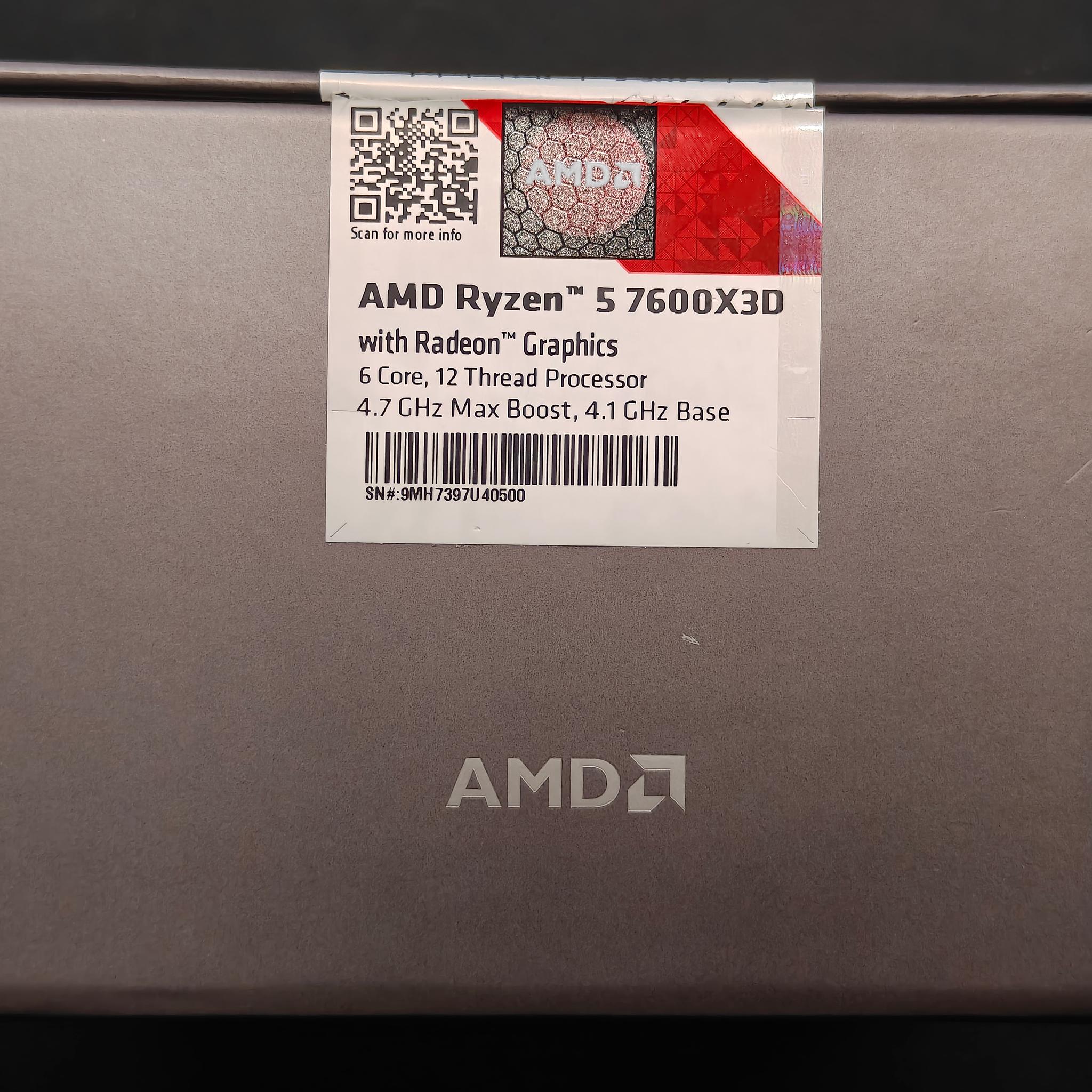 AMD Ryzen 5 7600x3d 4.7Ghz 6 core 12 thread AM5 CPU