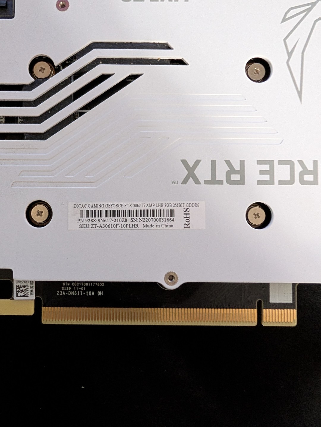 ZOTAC GeForce RTX 3060 Ti AMP White Edition LHR 8GB GDDR6 Graphics