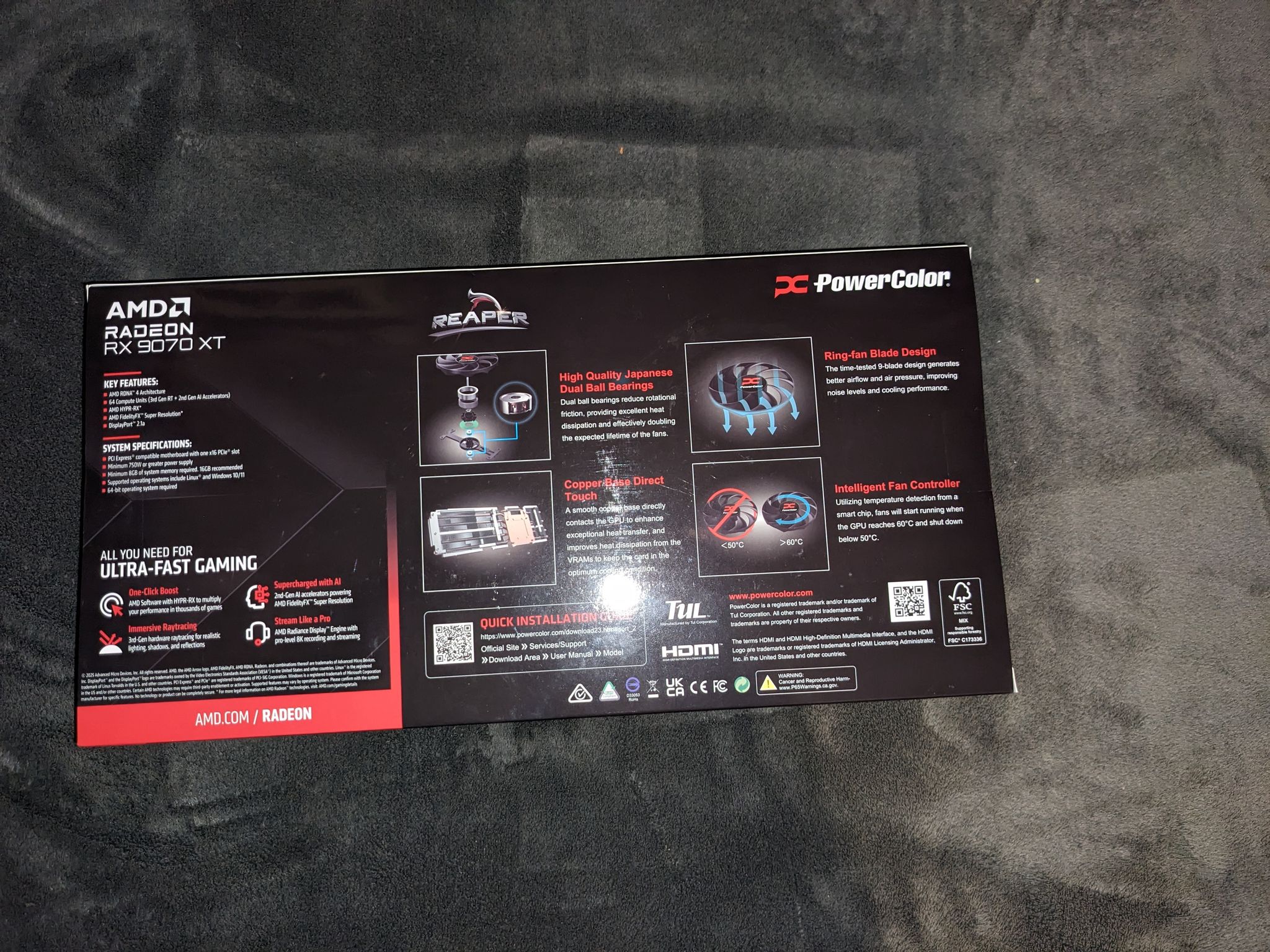 NEW SEALED PowerColor Reaper AMD Radeon RX 9070 XT 16GB GDDR6 Graphics Card