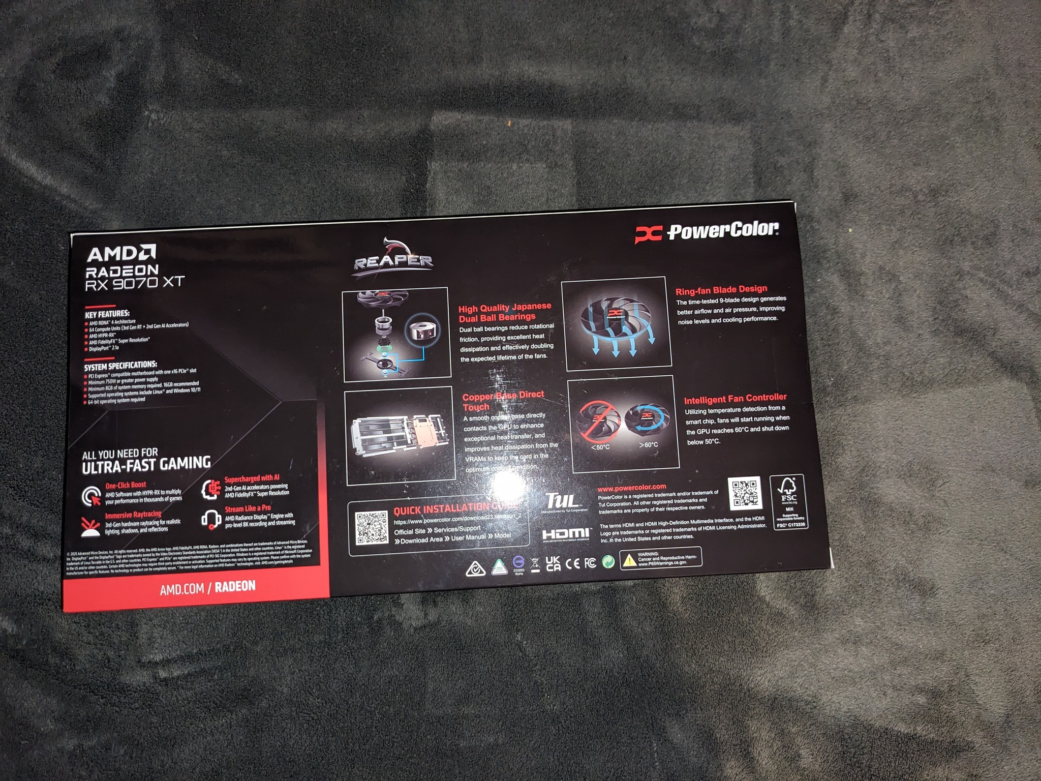 NEW SEALED PowerColor Reaper AMD Radeon RX 9070 XT 16GB GDDR6 Graphics Card