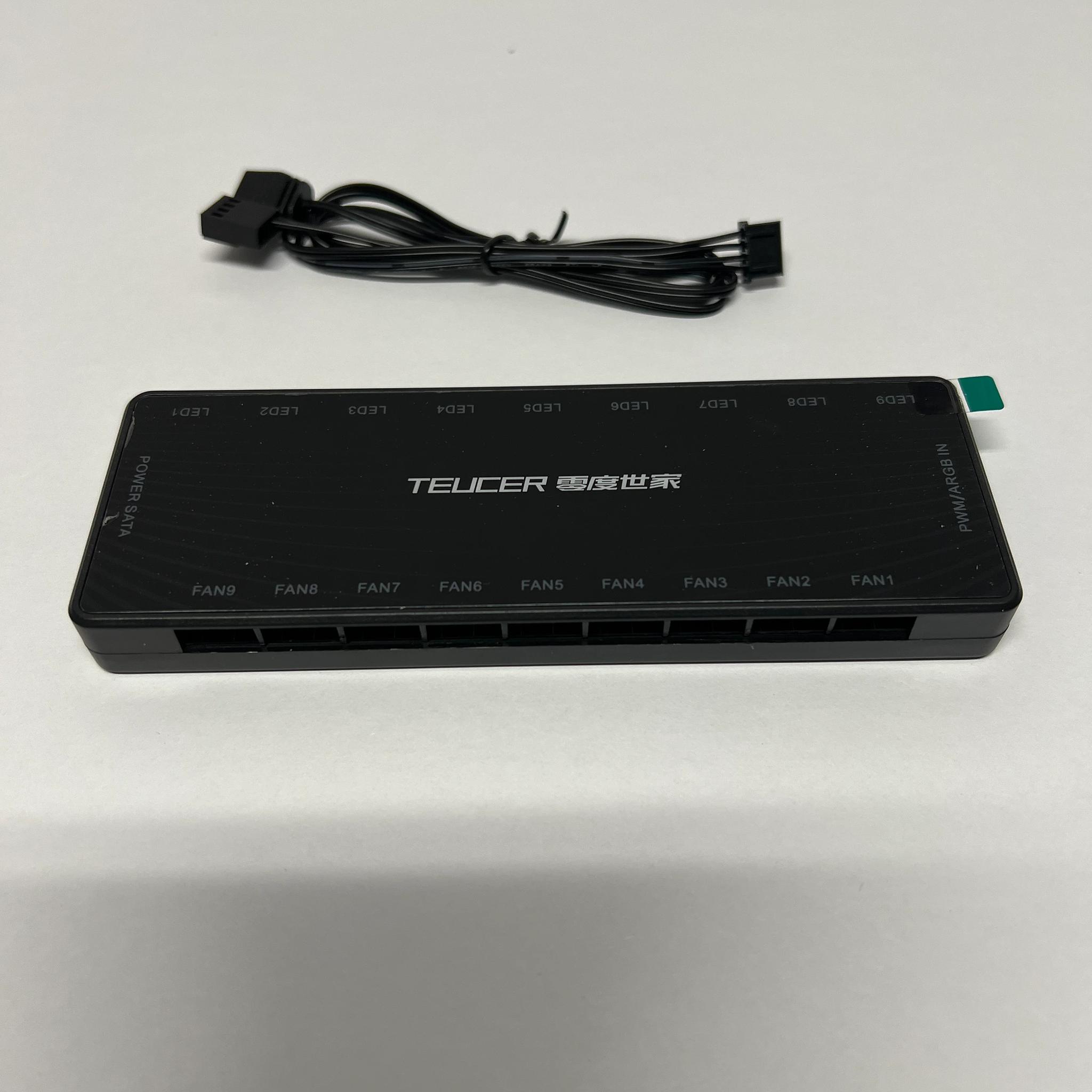 9 Port PWM & ARGB Fan Hub 4 Pin PWM 3 Pin Addressable ARGB Adapter