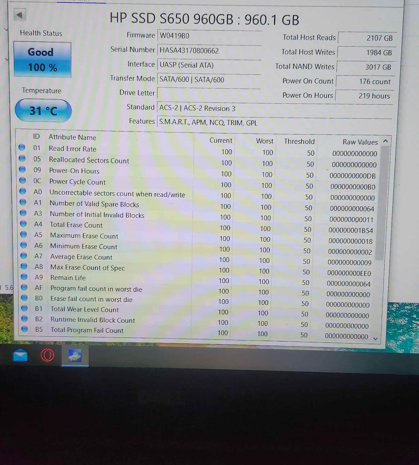 HP ssd s650 2.5" 960gb