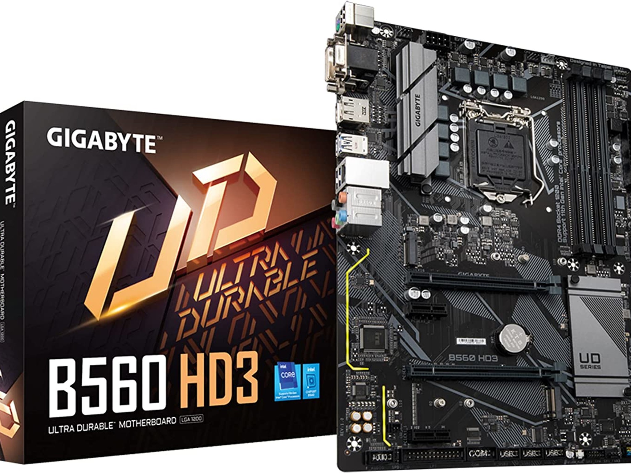 GIGABYTE B560 HD3 (LGA 1200/ Intel/ B560/ ATX/Dual M.2/ PCIe 4.0/ USB 3.2 Gen1/ Motherboard)