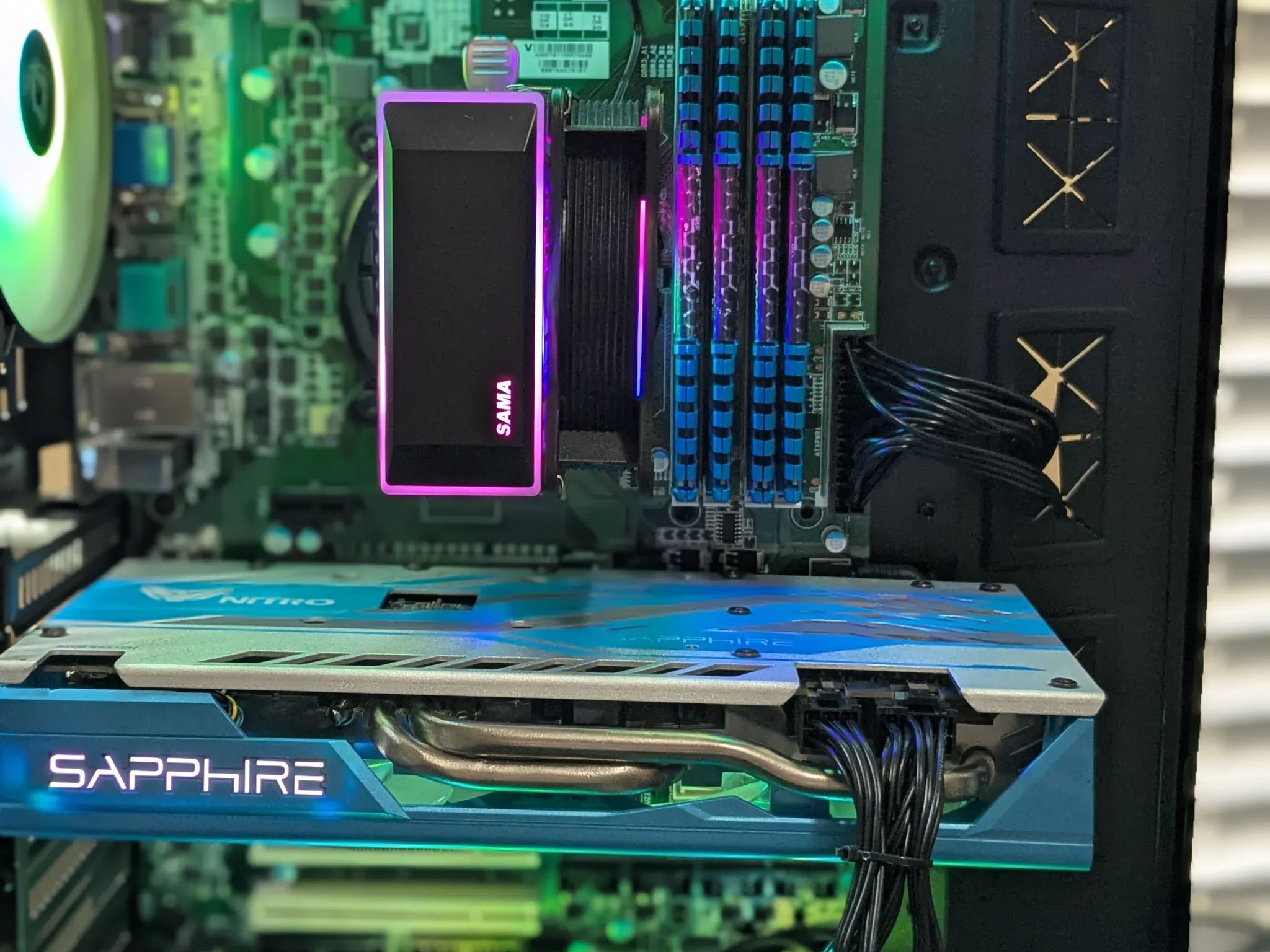 Cyan Obelisk | Marvel Rivals Ready | i7-4790, 16GB RAM, RX 580 8GB, 500GB SSD, Win10, RGB, Wifi
