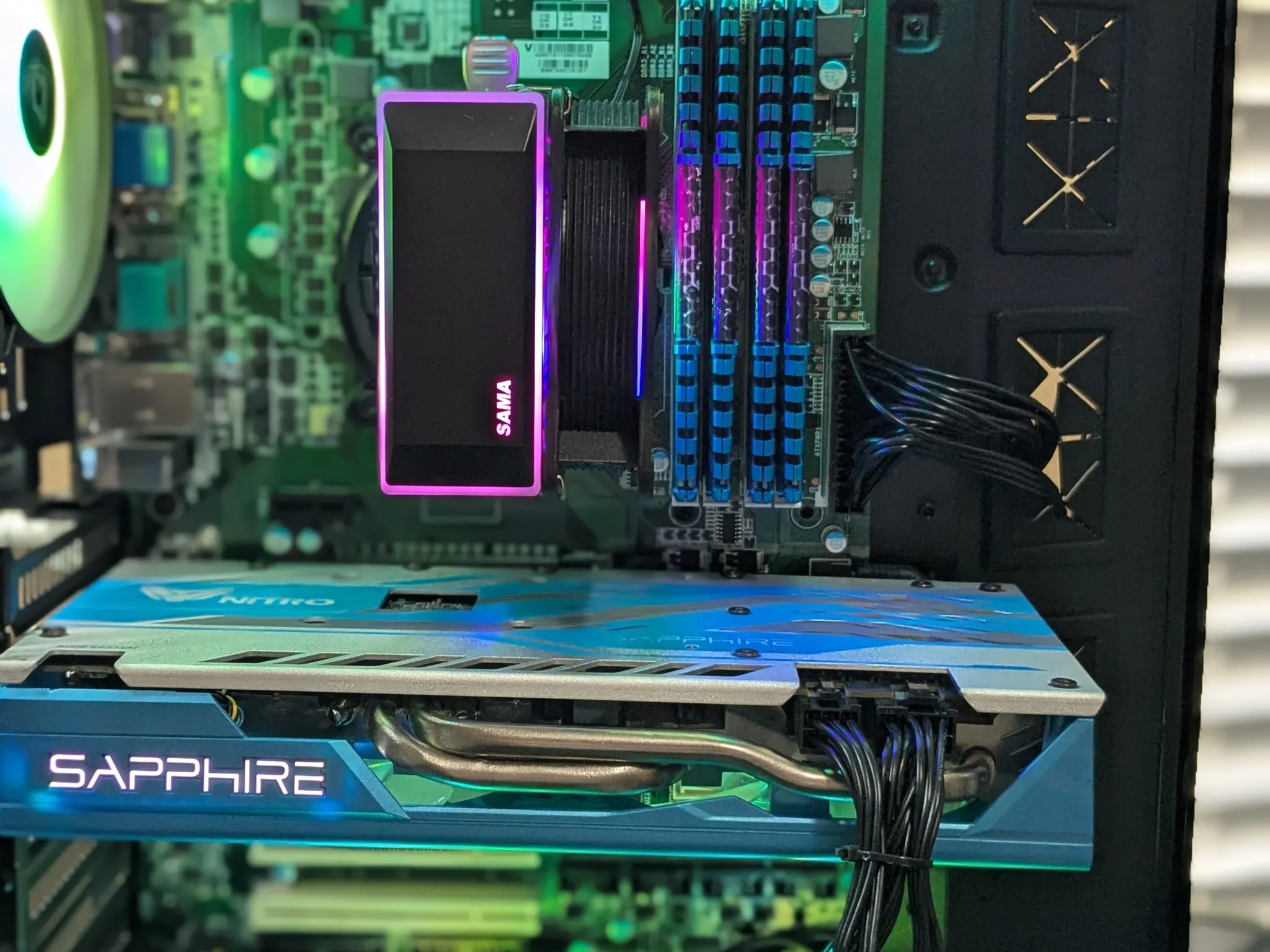 Cyan Obelisk | Marvel Rivals Ready | i7-4790, 16GB RAM, RX 580 8GB, 500GB SSD, Win10, RGB, Wifi