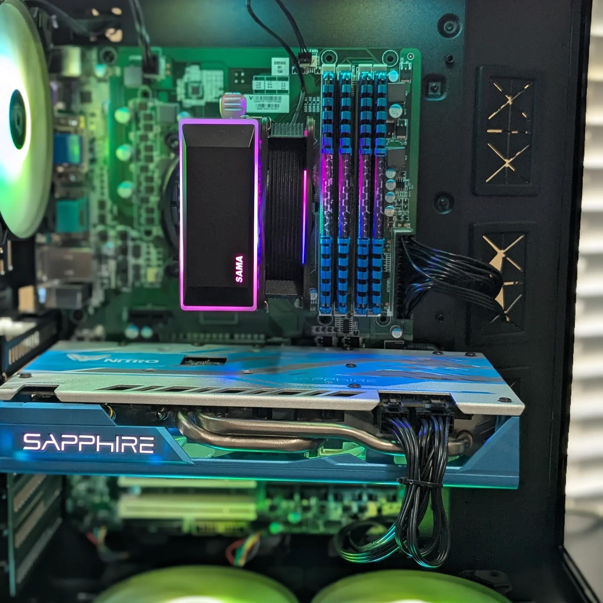 Cyan Obelisk | Marvel Rivals Ready | i7-4790, 16GB RAM, RX 580 8GB, 500GB SSD, Win10, RGB, Wifi