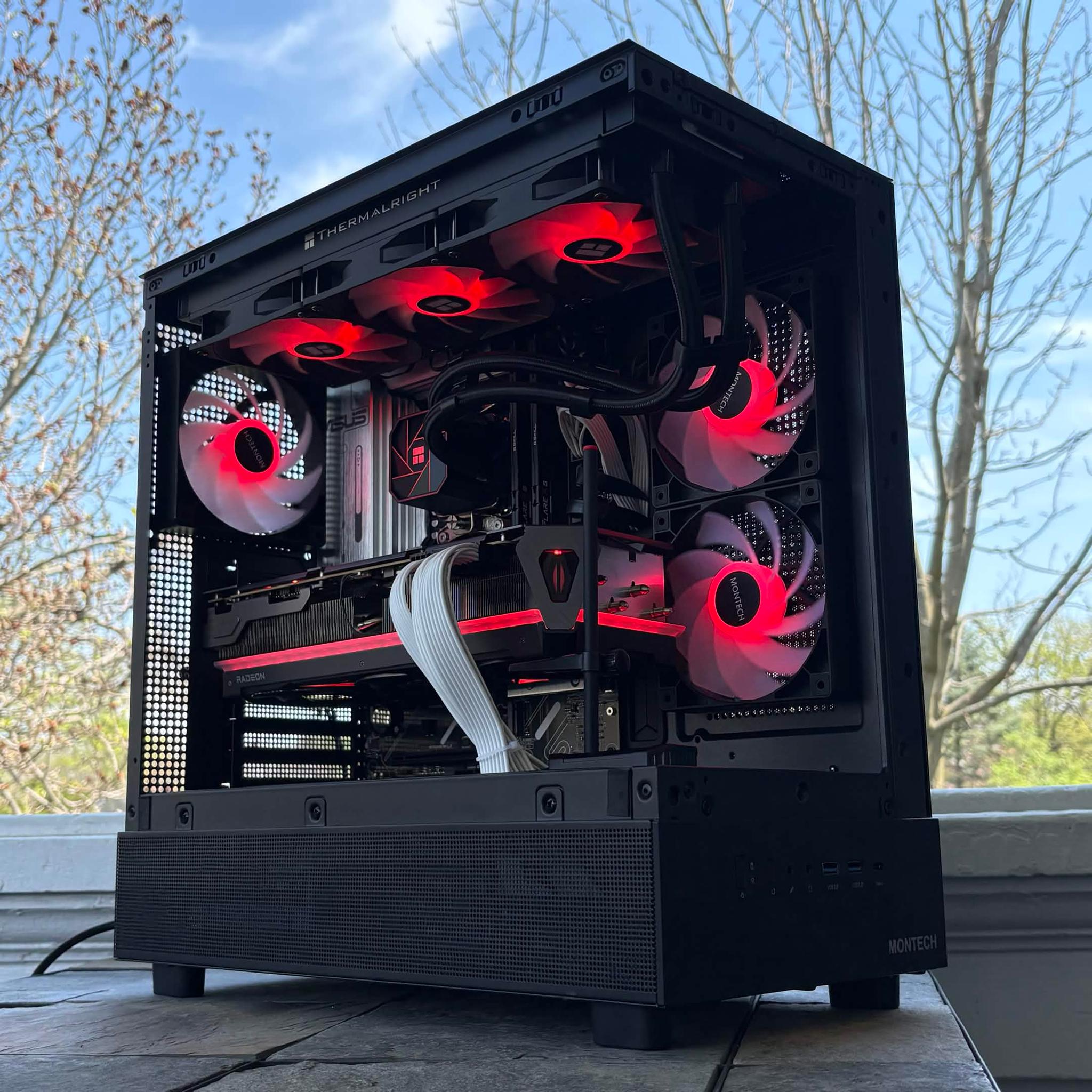 Ryzen 7 9700X • RX 7900 XTX 24GB • 32GB DDR5 • X870 WiFi 🖤 Black Cat Customs – Crimson Fang 🖤