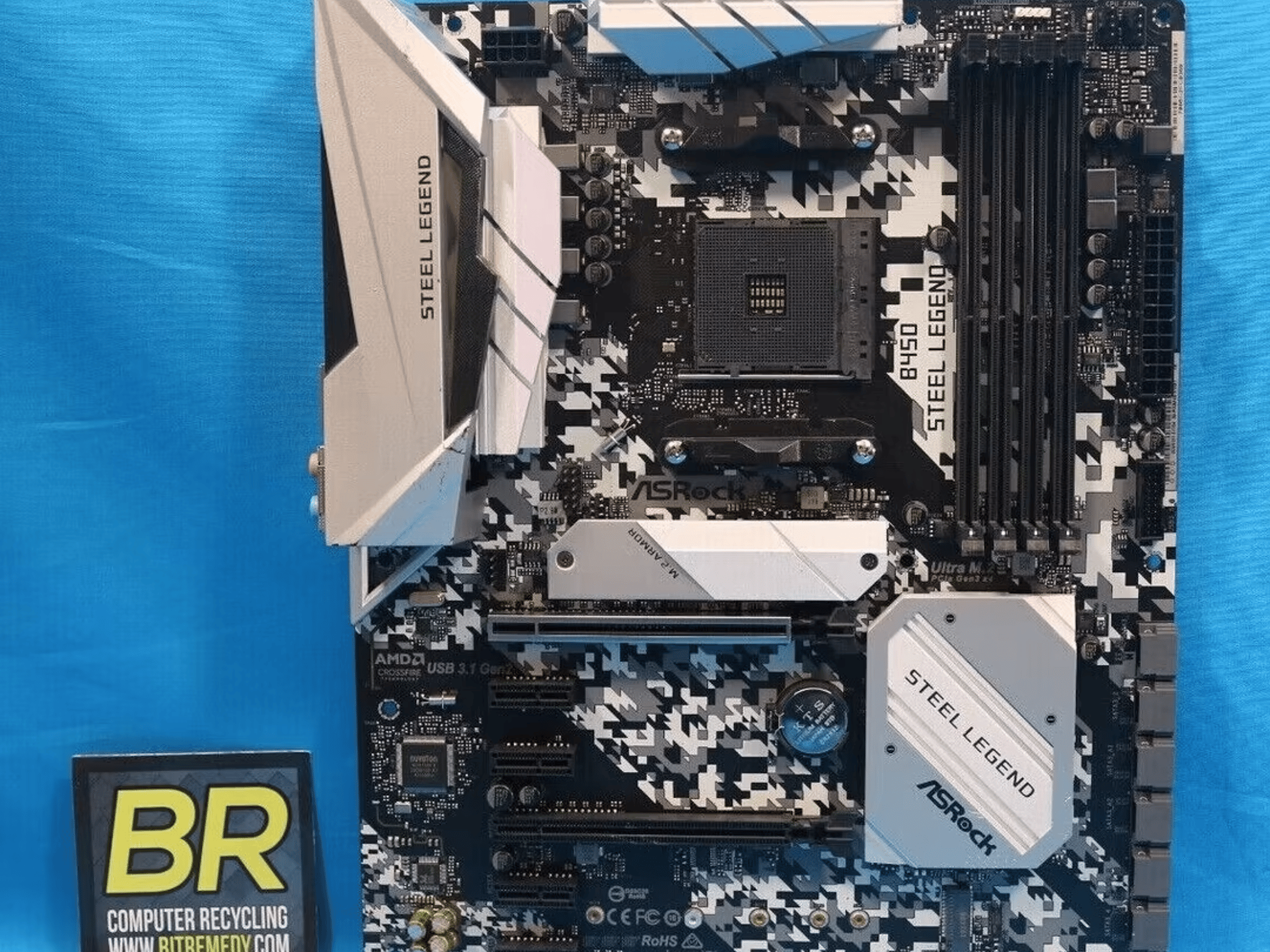 ASRock B450 Steel Legend AMD Socket AM4 DDR4 ATX Desktop Motherboard No I/O