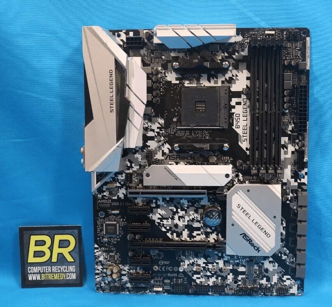 ASRock B450 Steel Legend AMD Socket AM4 DDR4 ATX Desktop Motherboard No I/O