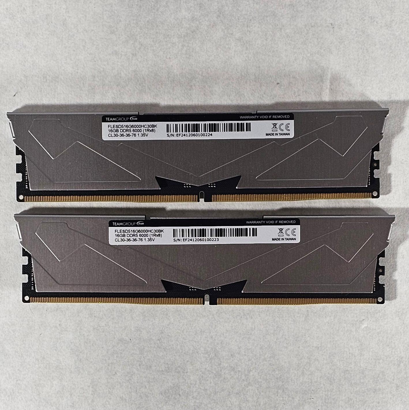 32GB DDR5 (2x16GB) CL30 6000MT/s T-Force Vulcan