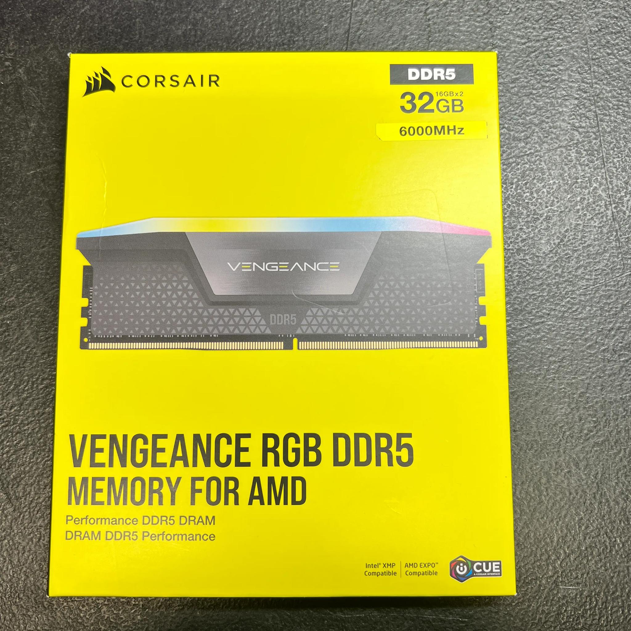 CORSAIR VENGEANCE RGB DDR5 RAM 32GB (2x16GB) 6000MHz