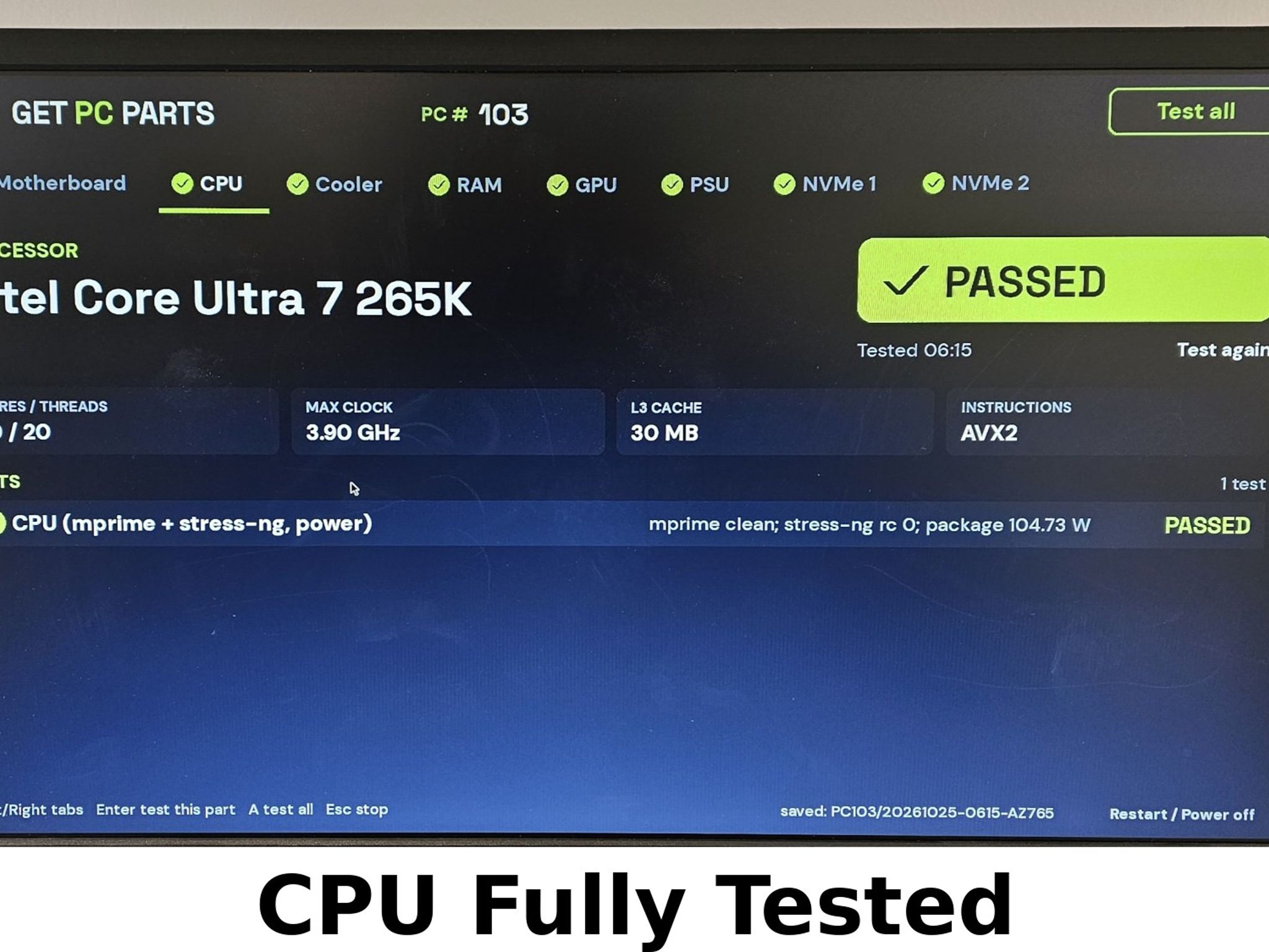 Intel Core Ultra 7 265K LGA1851