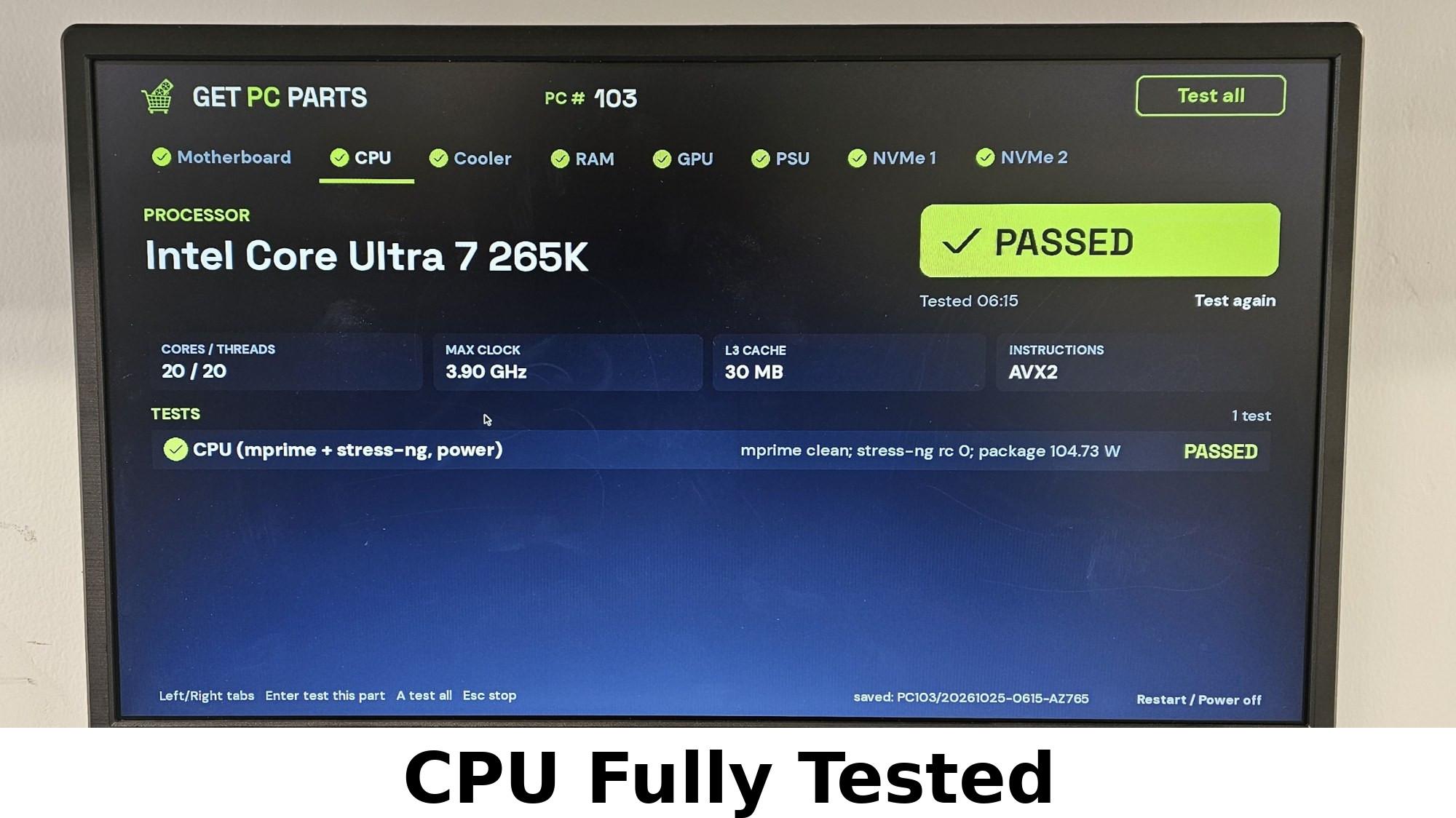 Intel Core Ultra 7 265K LGA1851