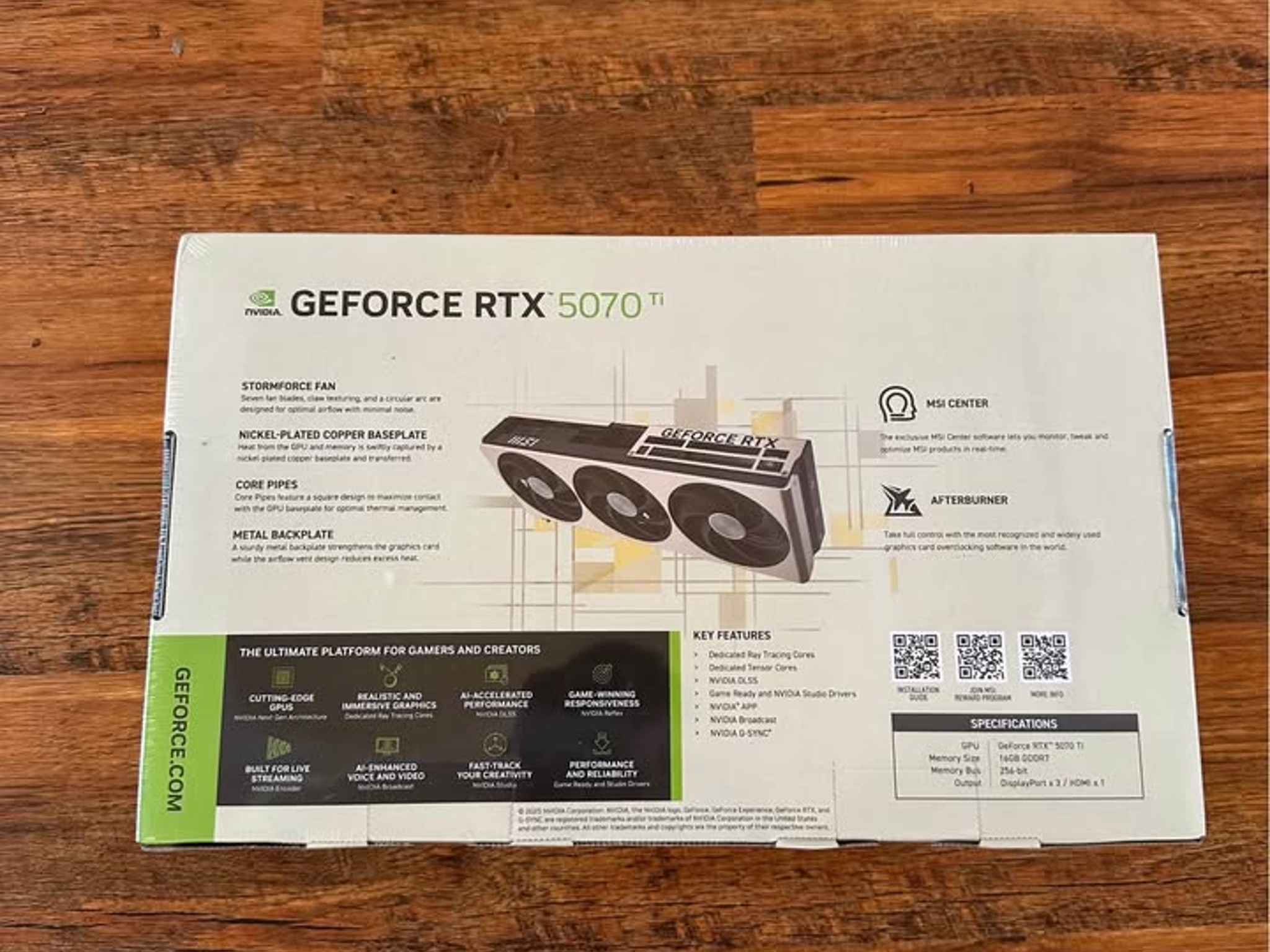 BNIB MSI GeForce RTX 5070 Ti 16G INSPIRE 3X OC PLUS
