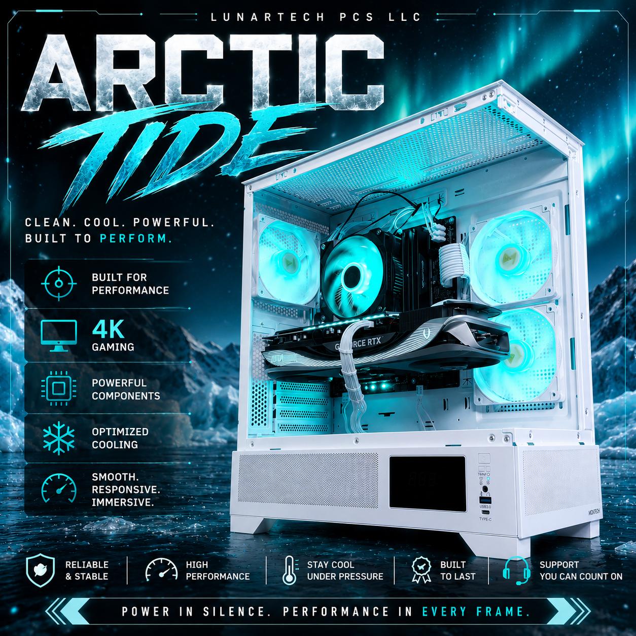 ❄️"Artic Tide "❄️| 4k Gaming | RTX 4070 Ti AMP Extreme  | i7 12700F | 32B DDR5 Ram | 1TB Storage