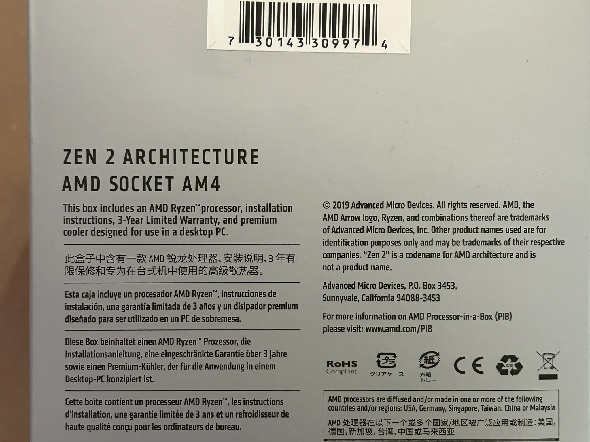 AMD Ryzen 7 3700X 3.6 GHz 8-Core Processor w/ Wraith Prism LED Cooler
