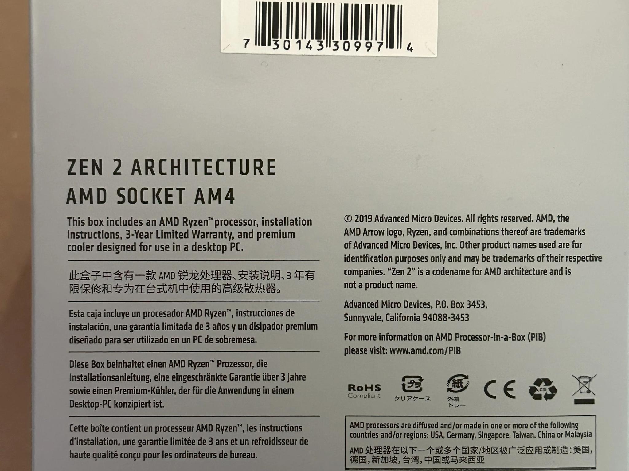 AMD Ryzen 7 3700X 3.6 GHz 8-Core Processor w/ Wraith Prism LED Cooler